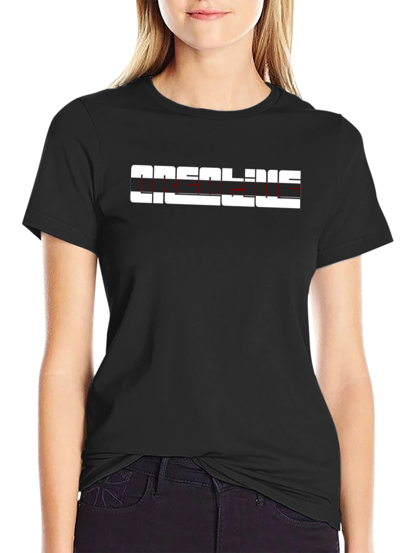 Real Line Black Graphic T-Shirt
