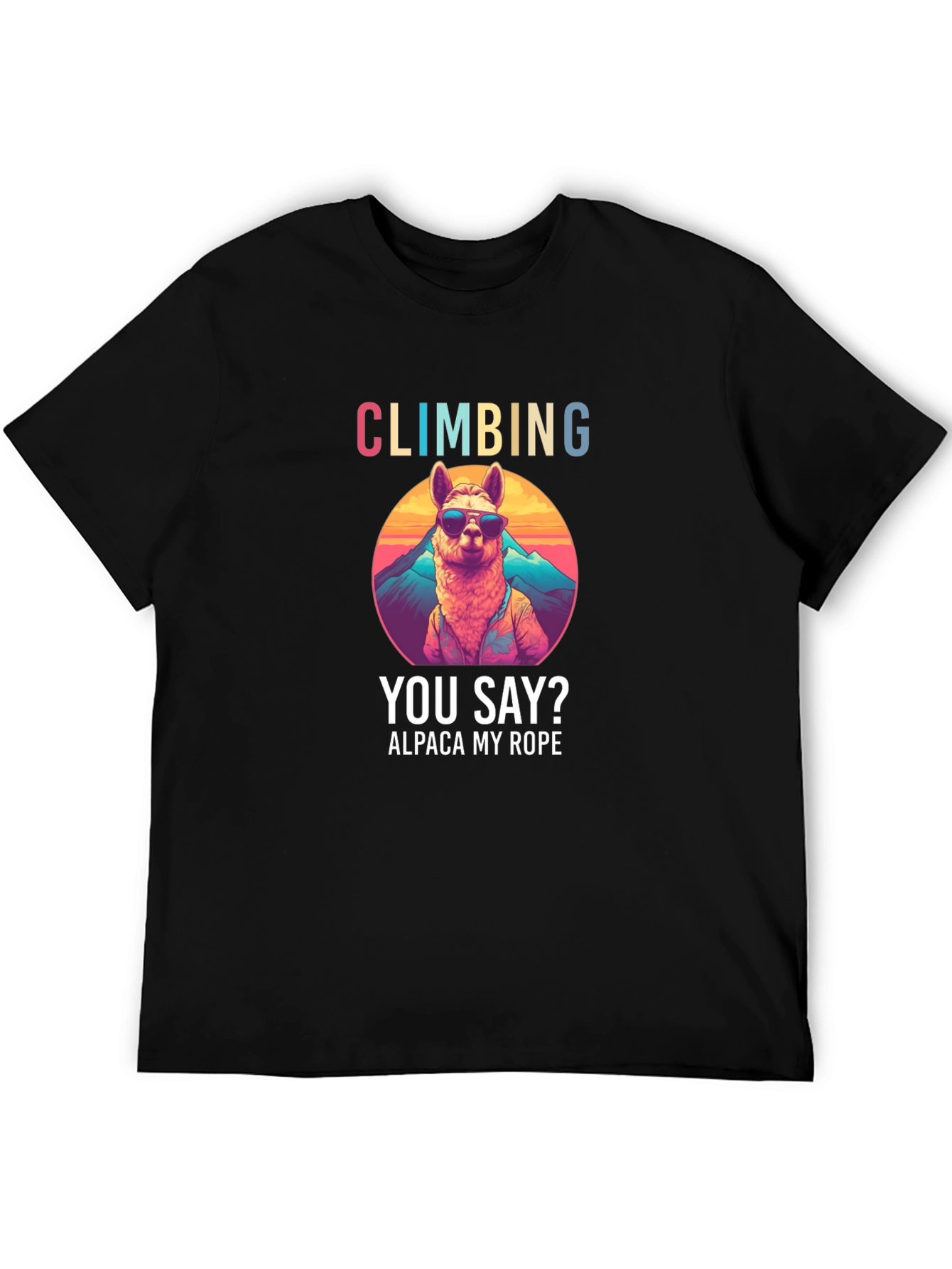 Climbing Alpaca T-Shirt Funny Outdoors Apparel