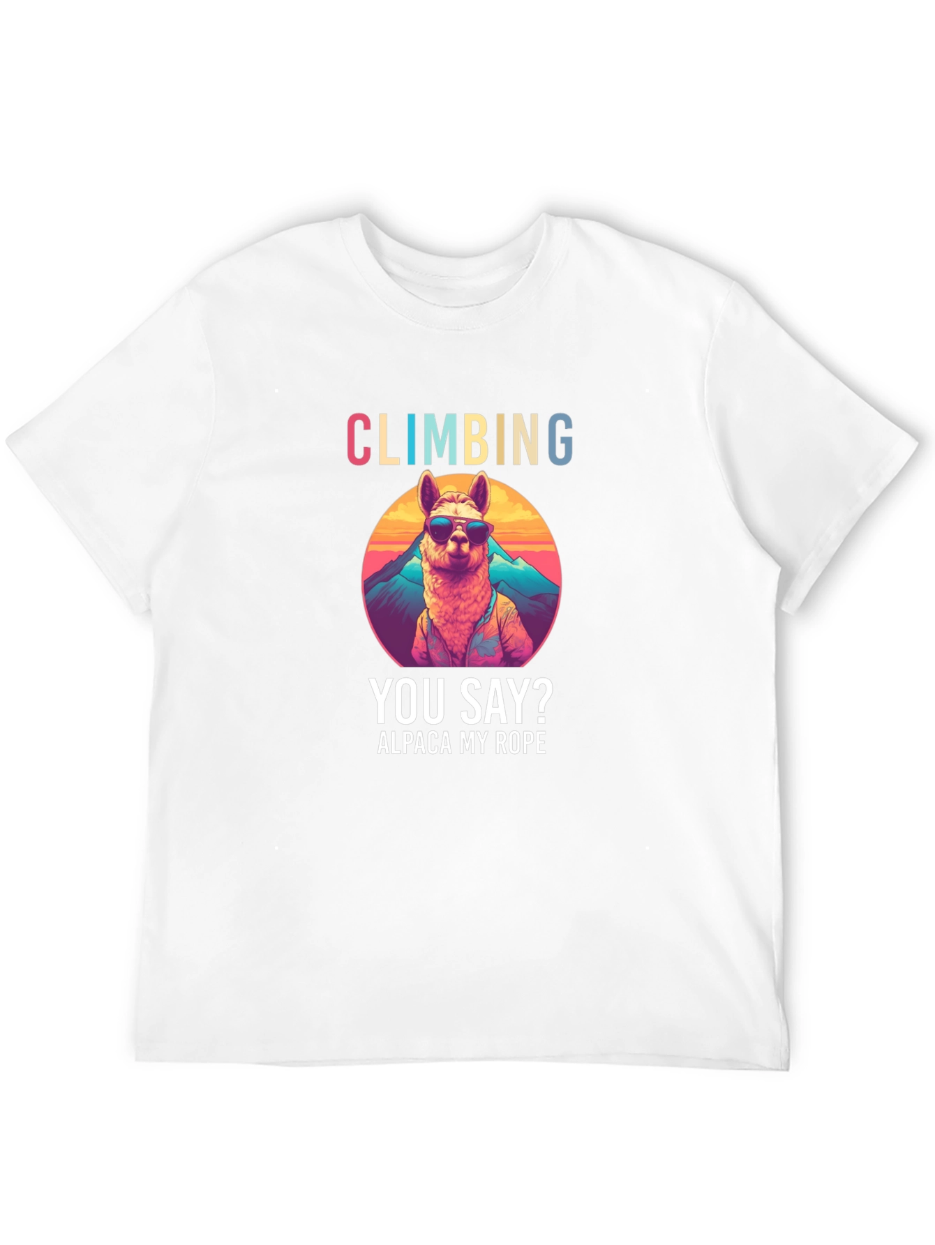 Climbing Alpaca T-Shirt Funny Outdoors Apparel