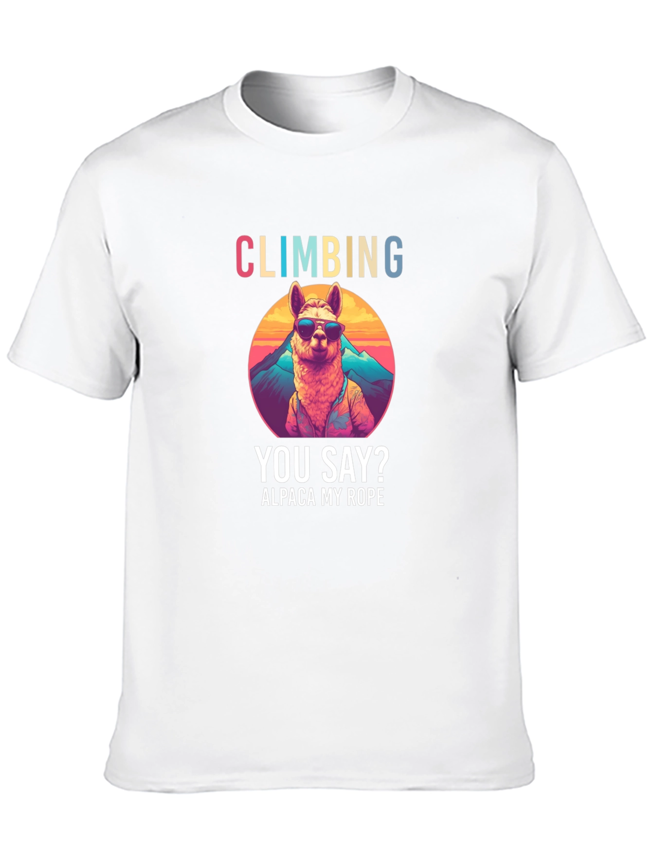 Climbing Alpaca T-Shirt Funny Outdoors Apparel
