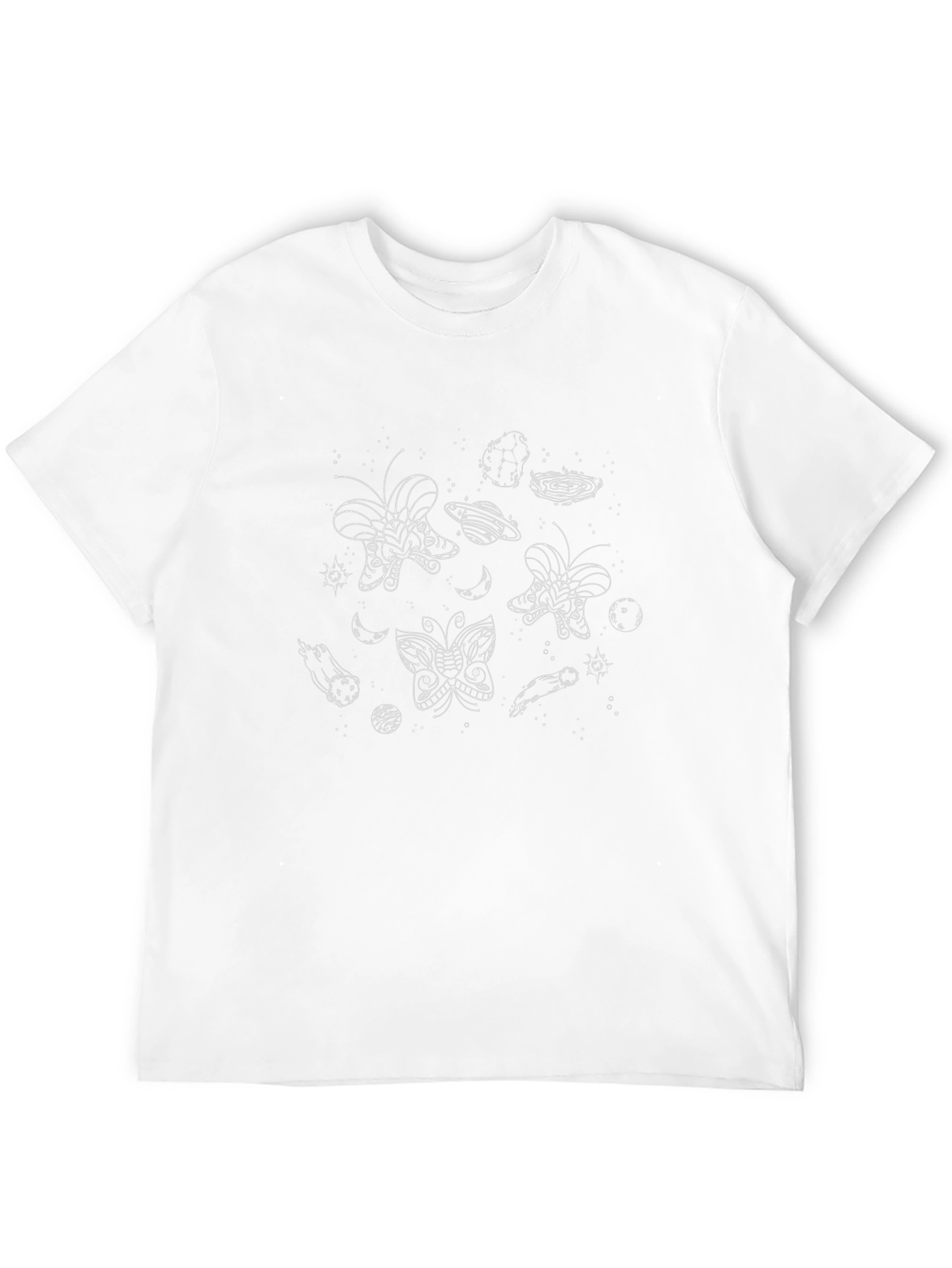 Cosmic Butterfly Graphic Tee - Black Cotton T-Shirt