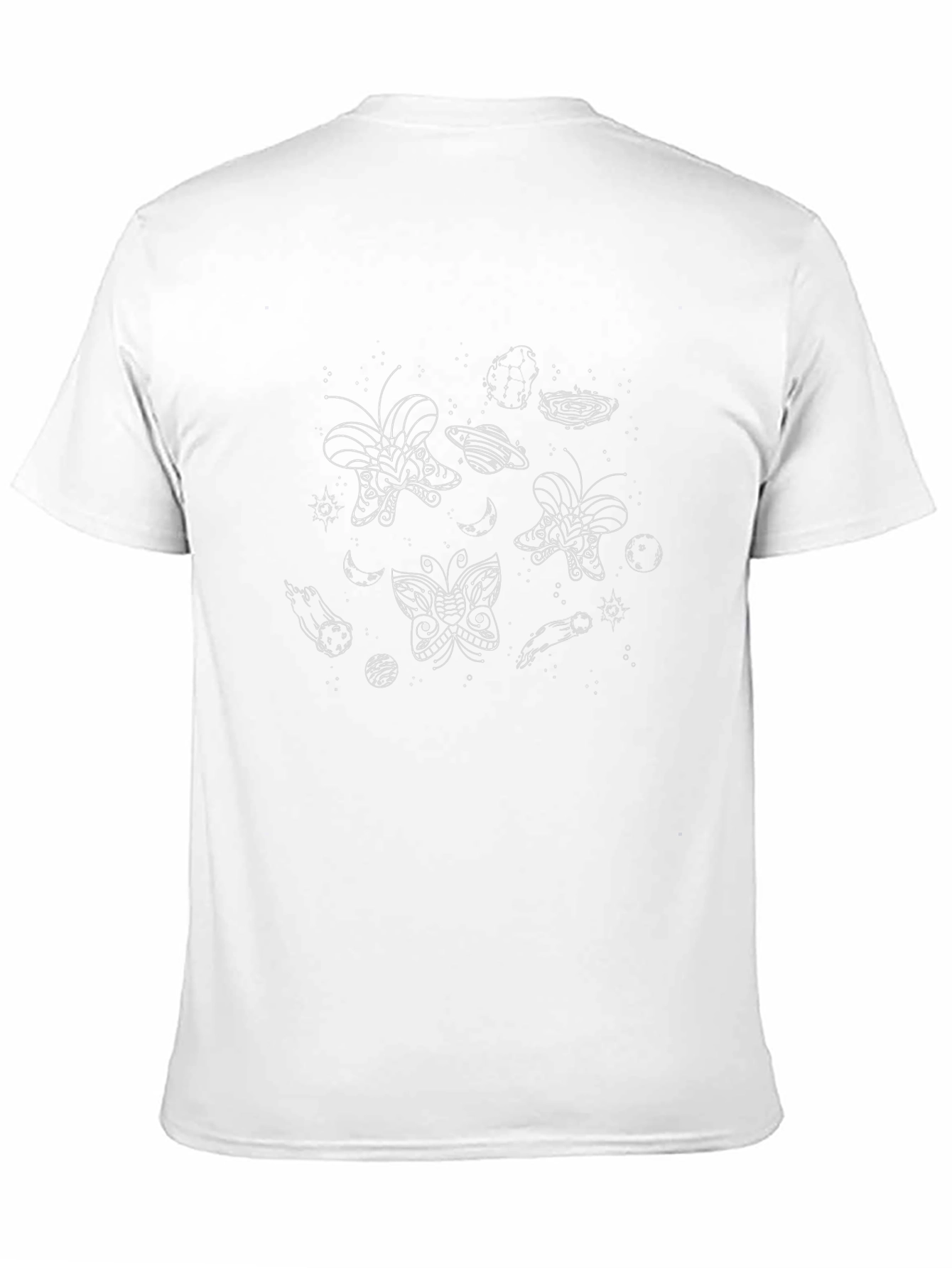 Cosmic Butterfly Graphic Tee - Black Cotton T-Shirt