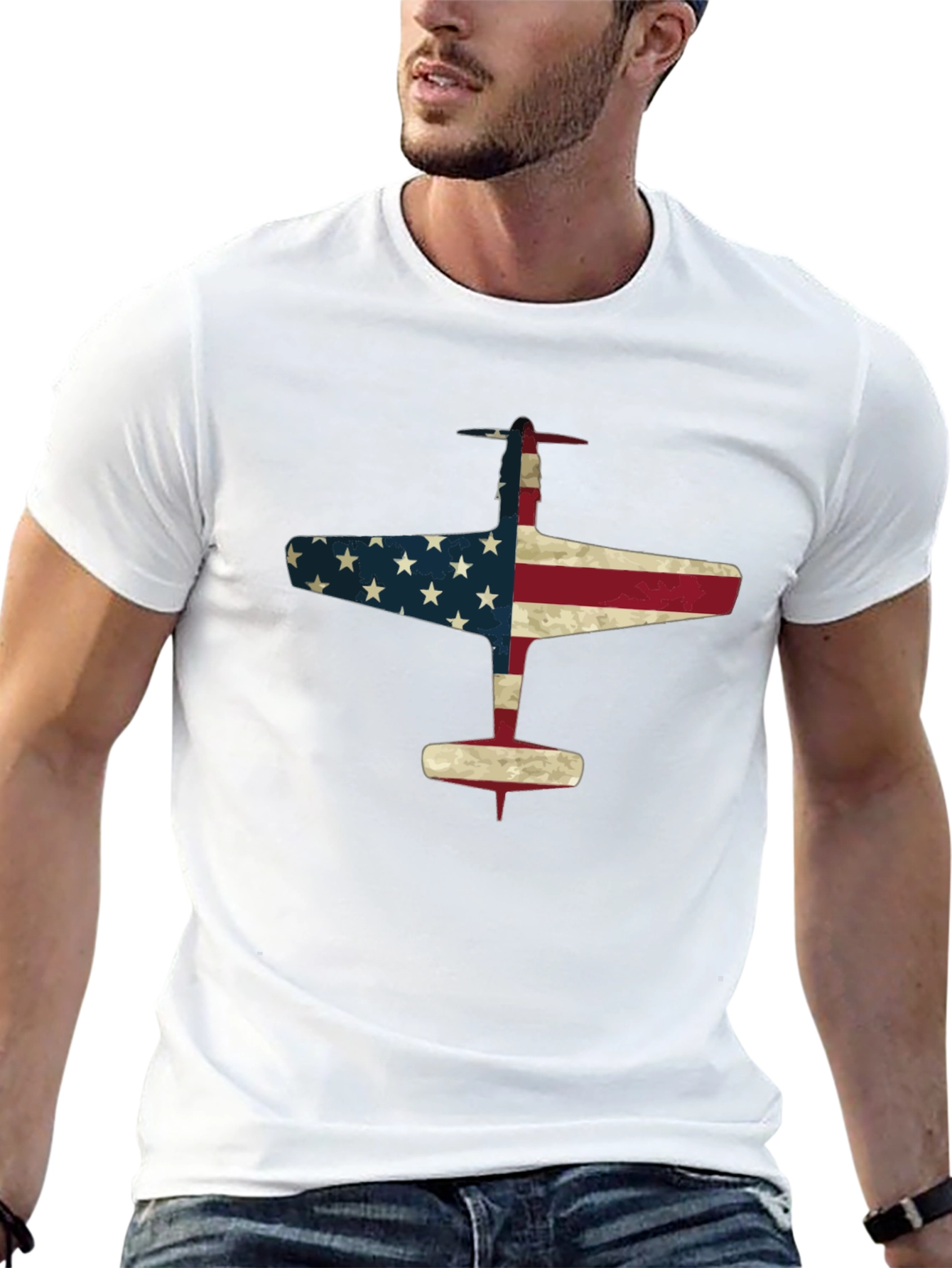 American Flag Airplane Graphic Tee