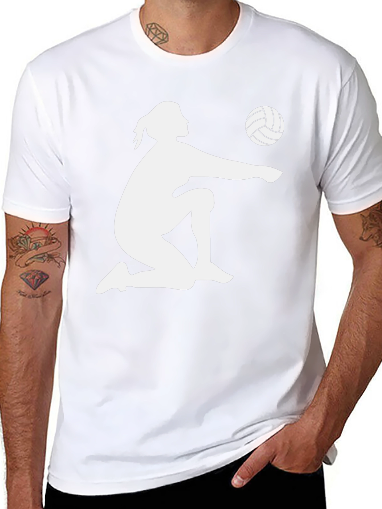 Volleyball Player Silhouette Graphic T-Shirt