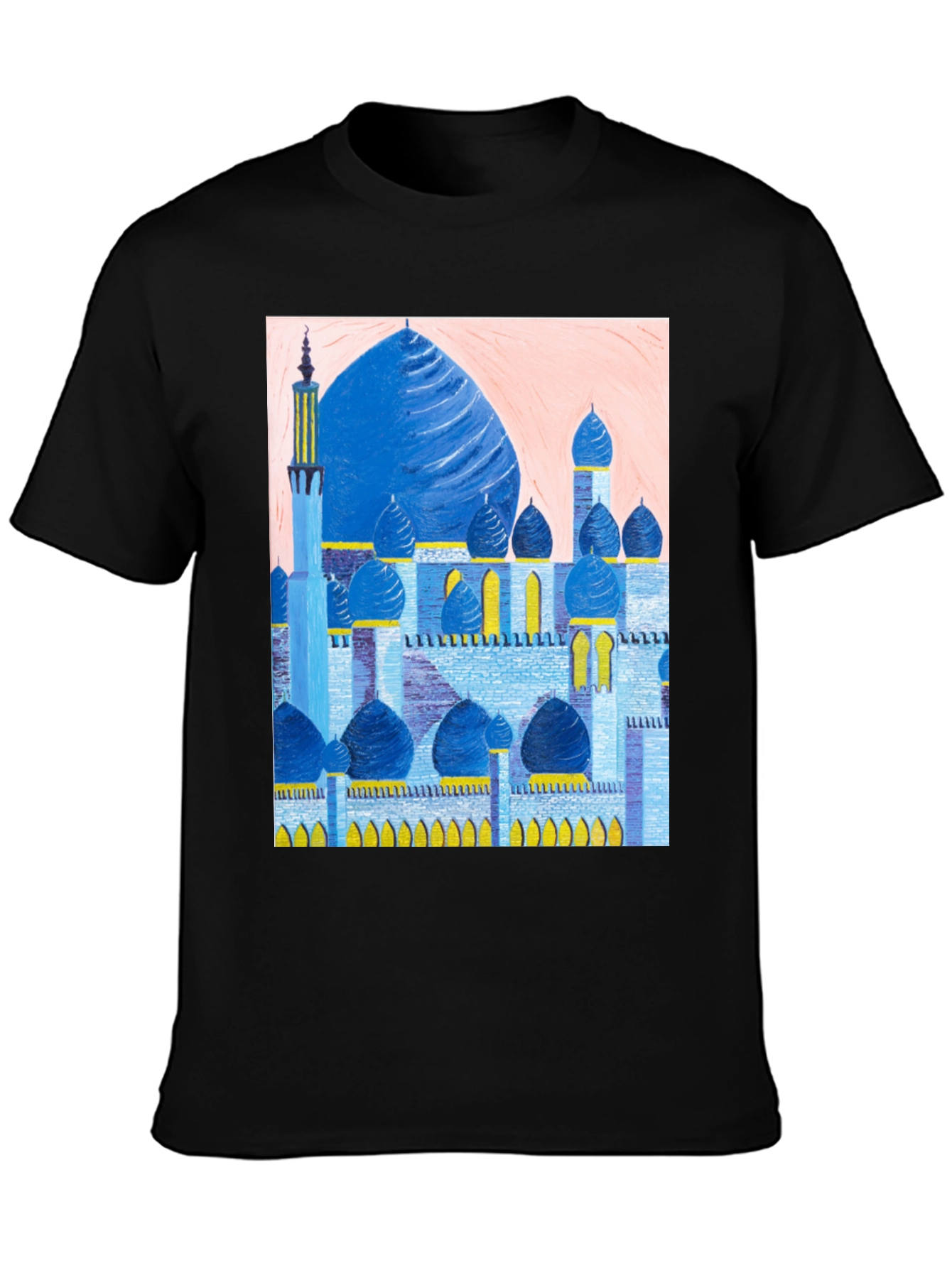 Mosque Graphic Print Black T-Shirt