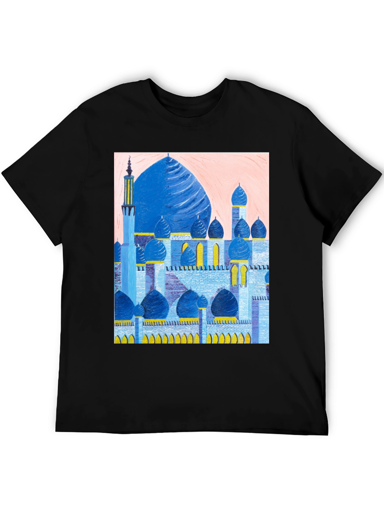 Mosque Graphic Print Black T-Shirt