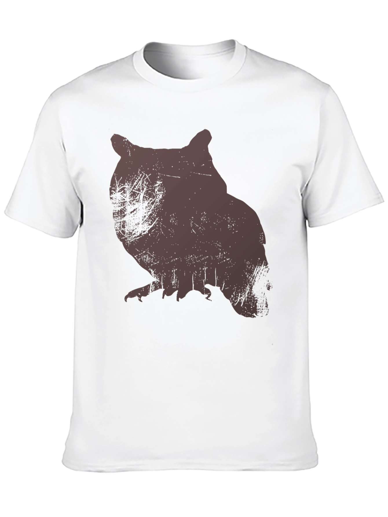 Owl Silhouette Graphic Print T-Shirt