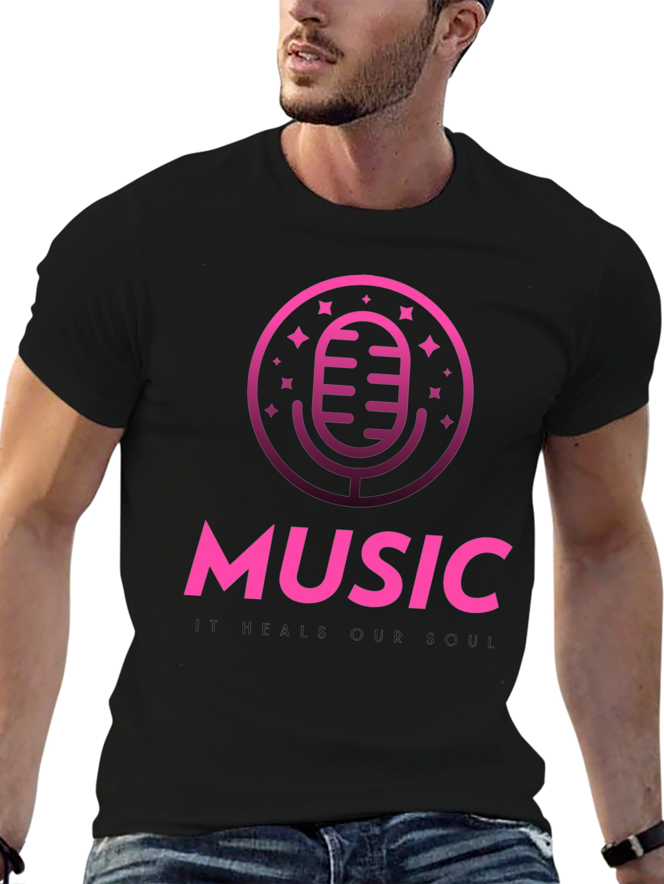 Music T-Shirt - Microphone Graphic