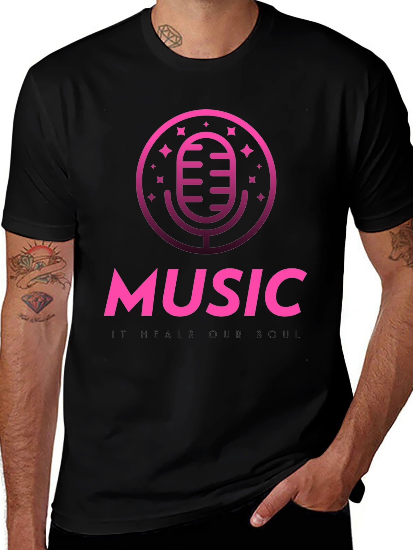 Music T-Shirt - Microphone Graphic