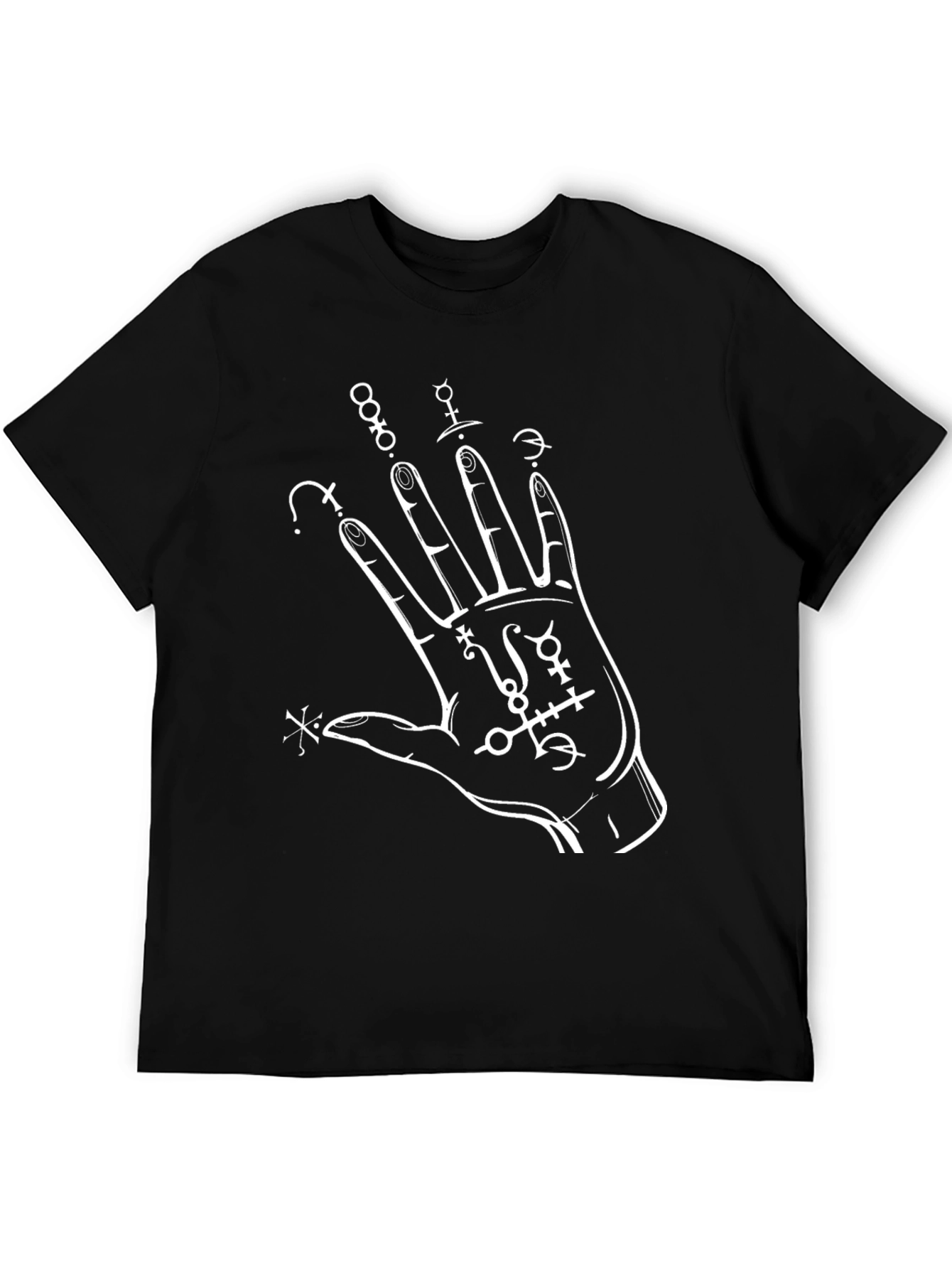 Mystic Hand Print T-Shirt - Black Cotton Tee