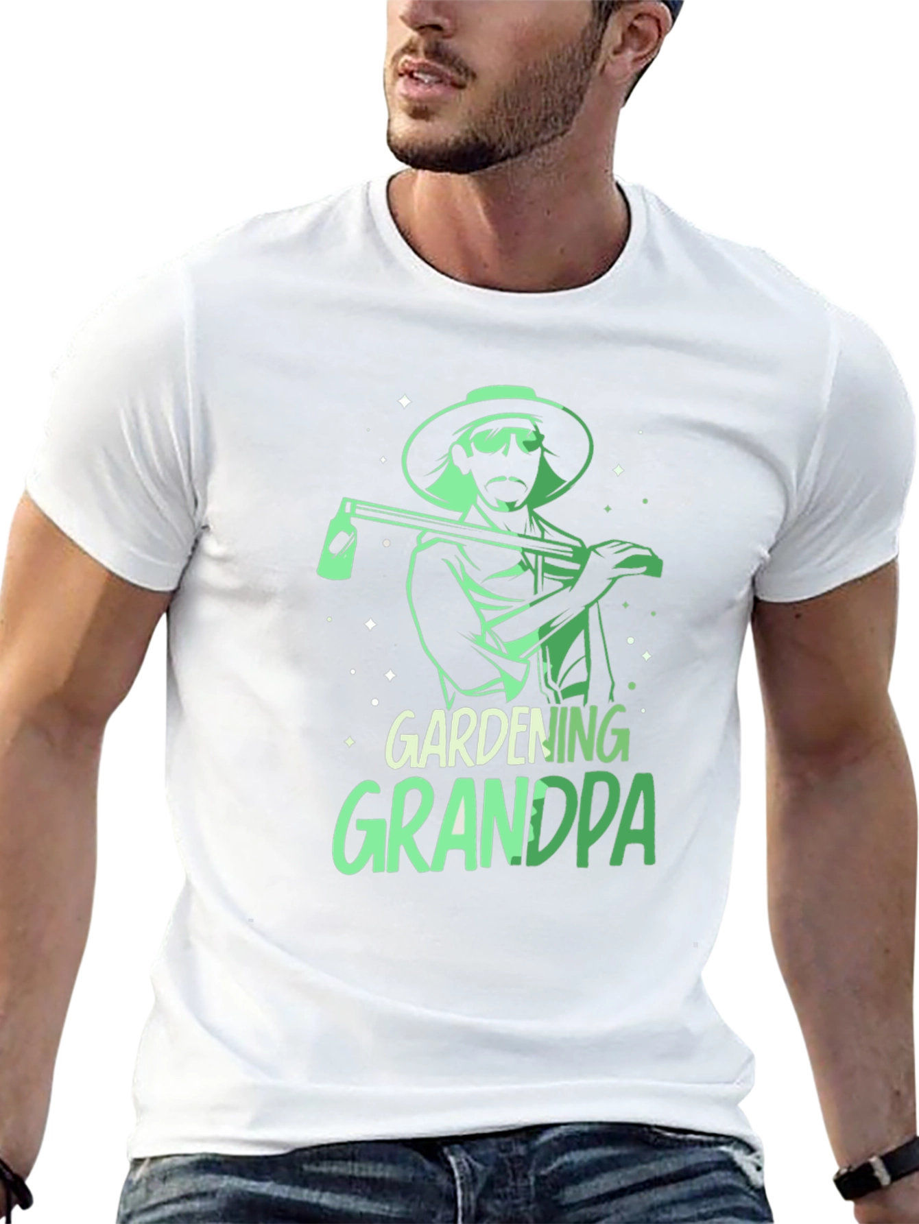 Gardening Grandpa T-Shirt - Black Graphic Tee