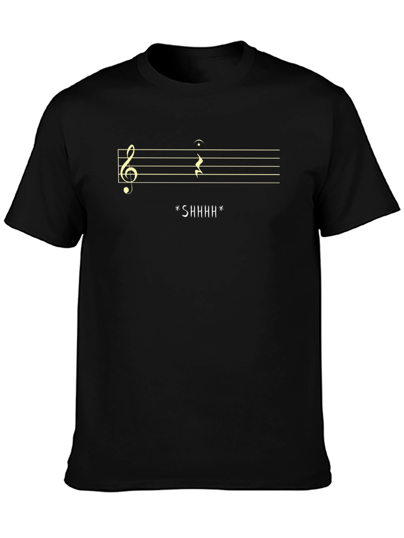 Shhh Music T-Shirt - Clever Treble Clef Rest Design