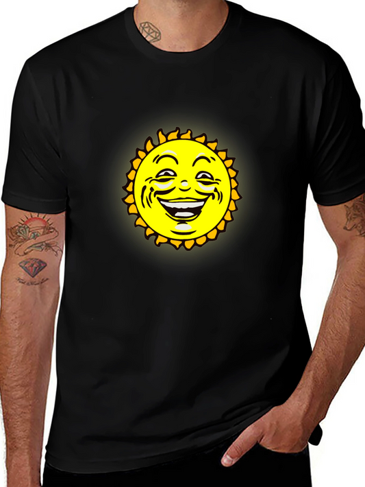 Smiling Sun Graphic Black T-Shirt