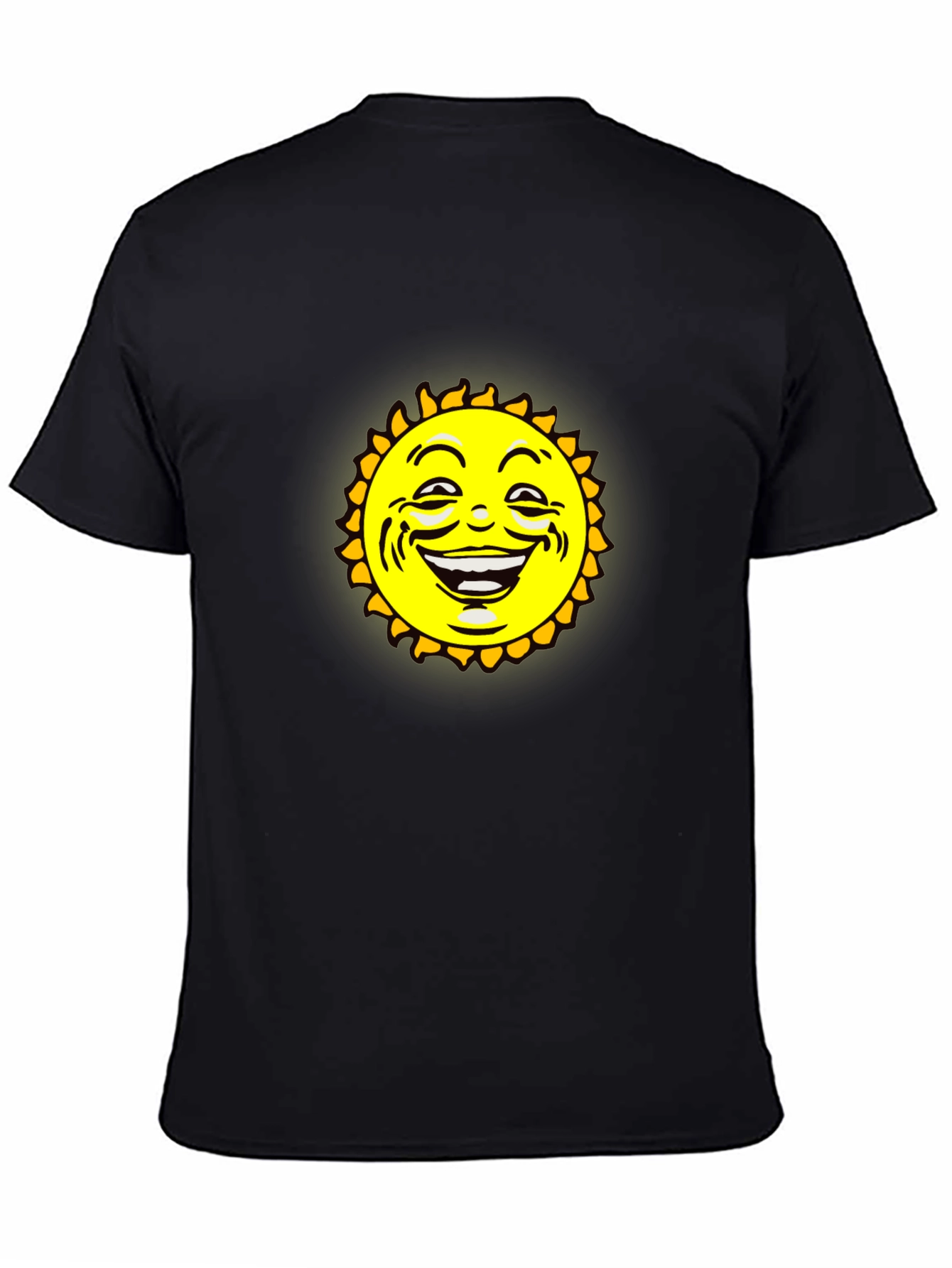 Smiling Sun Graphic Black T-Shirt