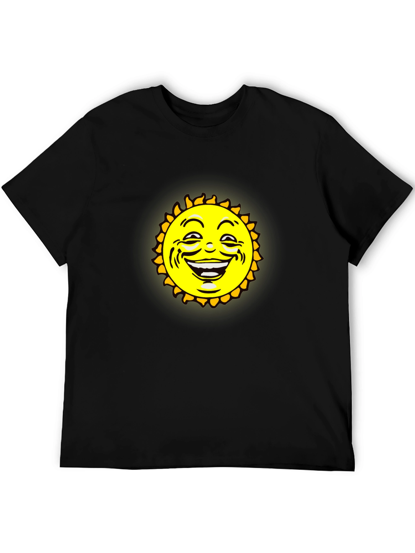 Smiling Sun Graphic Black T-Shirt