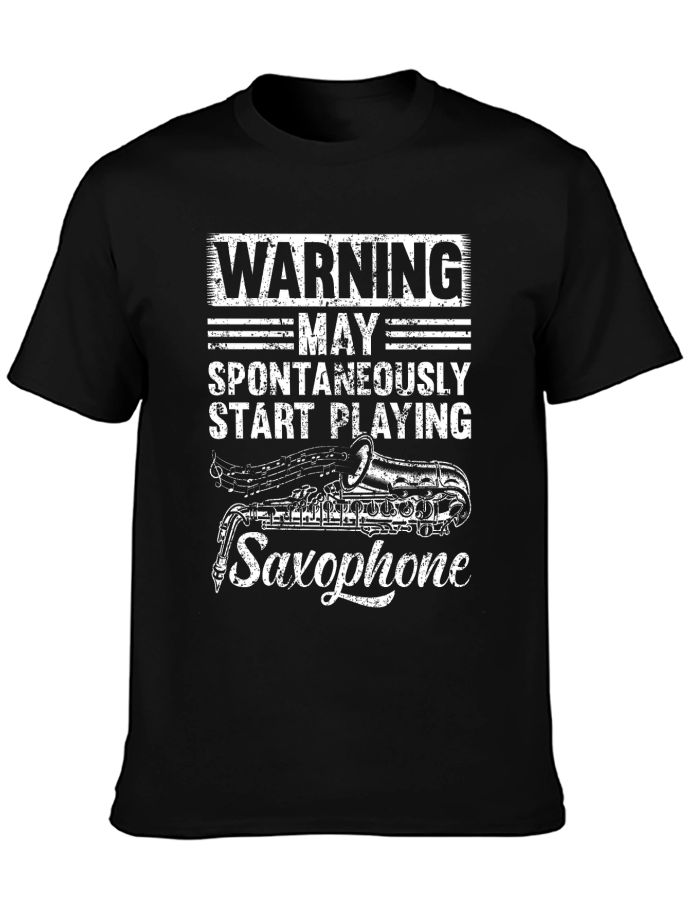 Warning May Spontaneously Play Saxophone T-Shirt