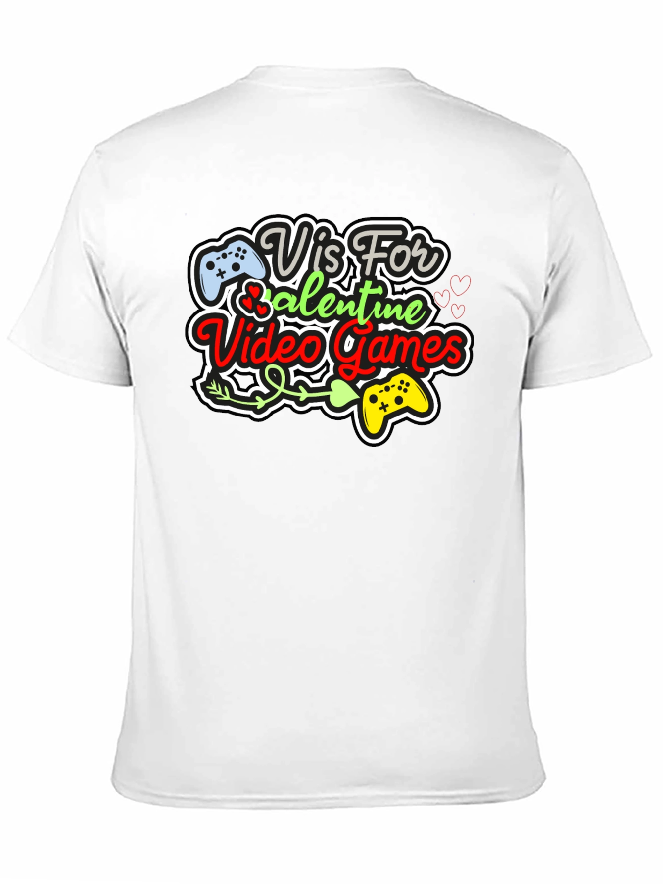 Gamer Valentines Day Black Graphic Tee