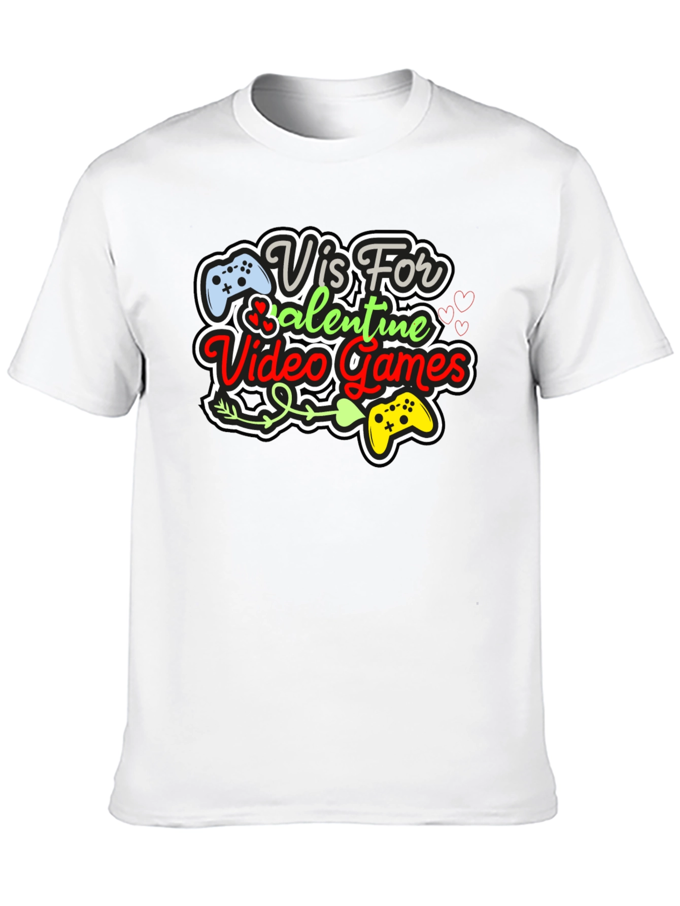 Gamer Valentines Day Black Graphic Tee