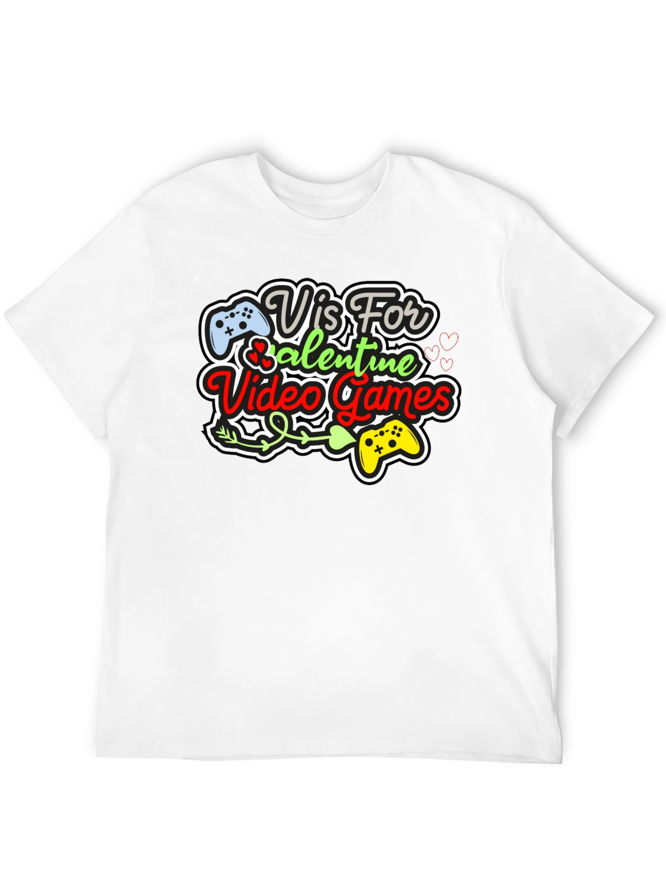 Gamer Valentines Day Black Graphic Tee