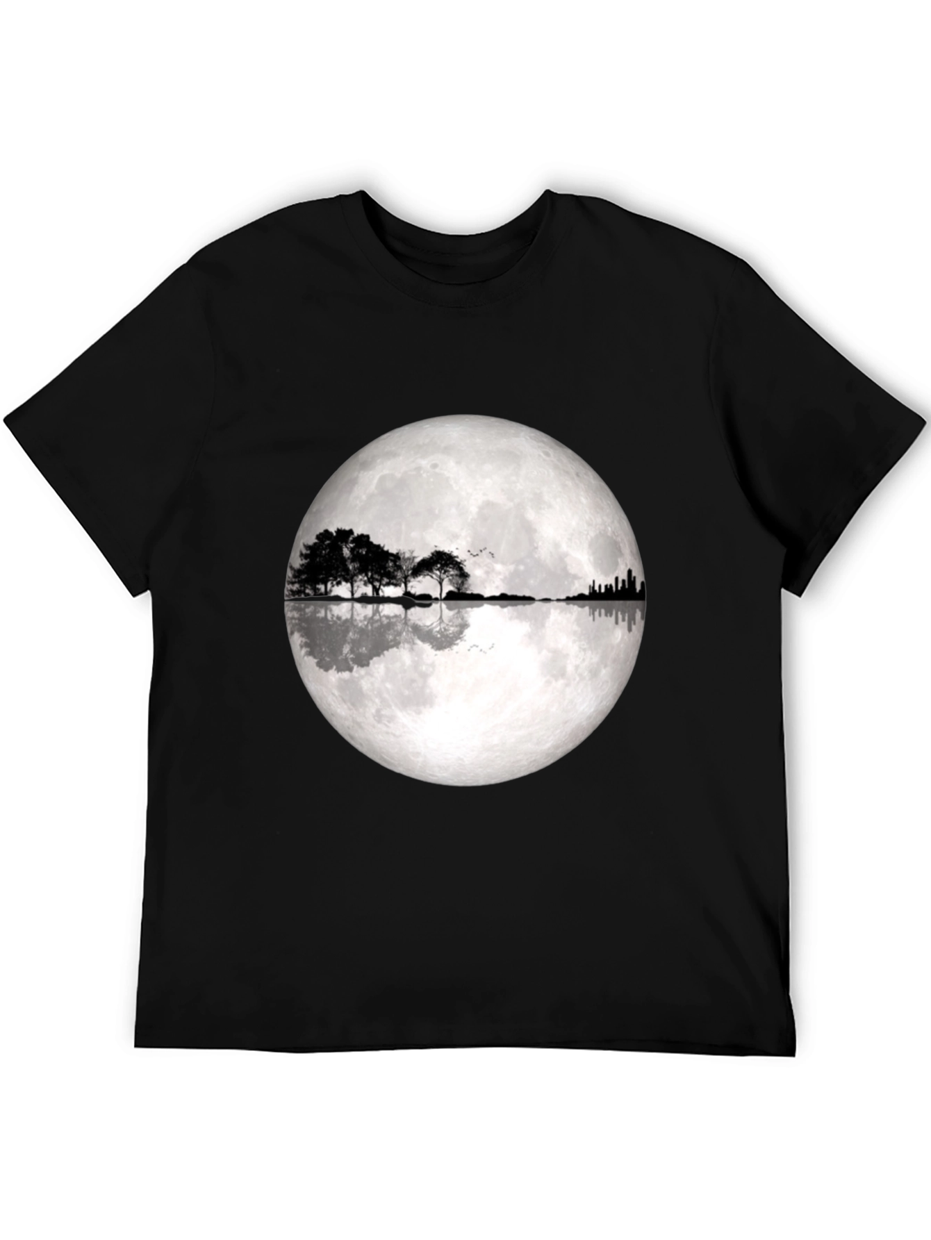 Moonlight Trees Graphic T-Shirt - Black