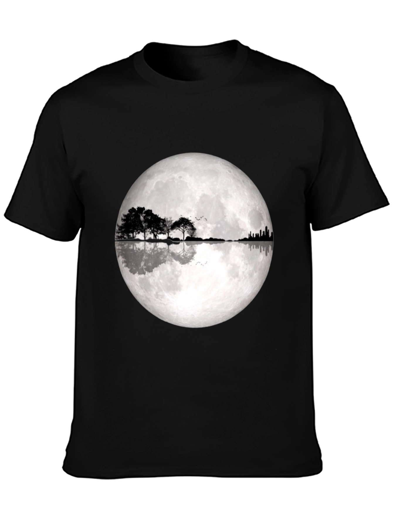 Moonlight Trees Graphic T-Shirt - Black