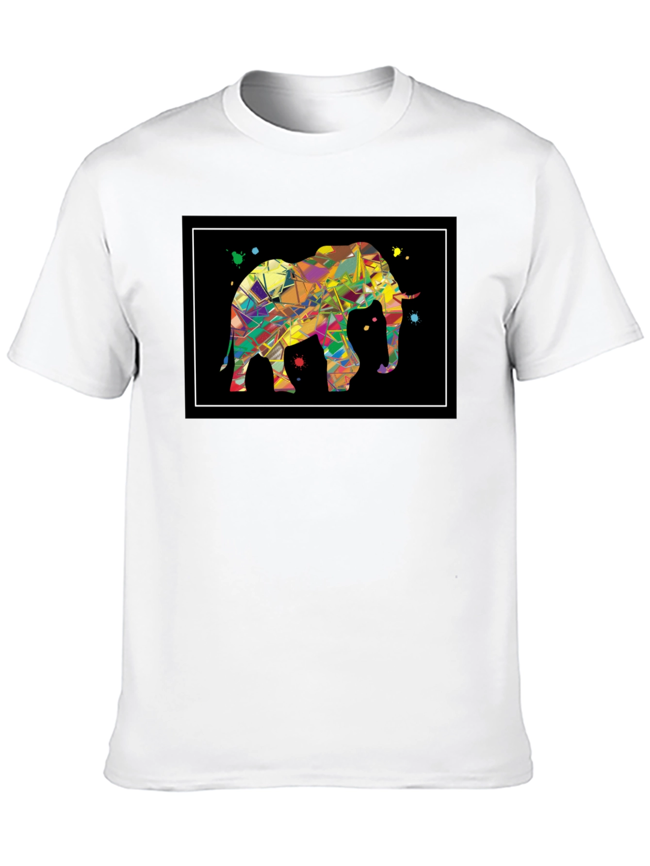 Abstract Elephant Graphic Black T-Shirt