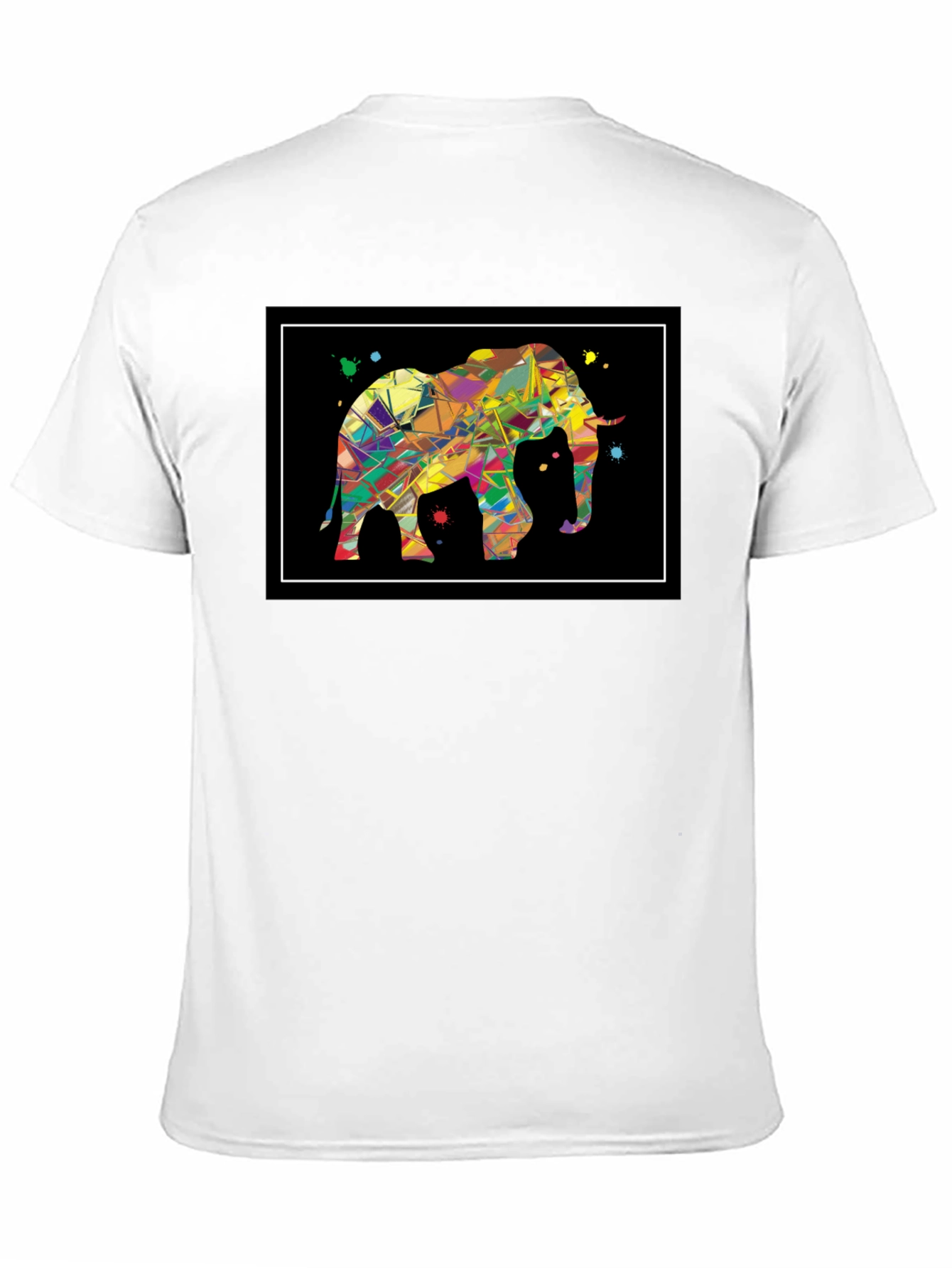 Abstract Elephant Graphic Black T-Shirt