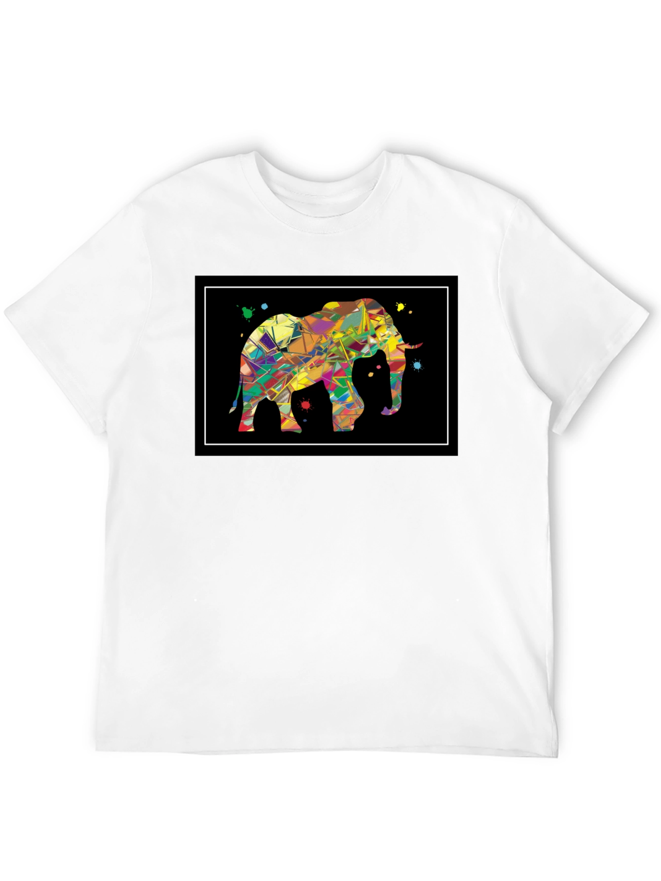 Abstract Elephant Graphic Black T-Shirt
