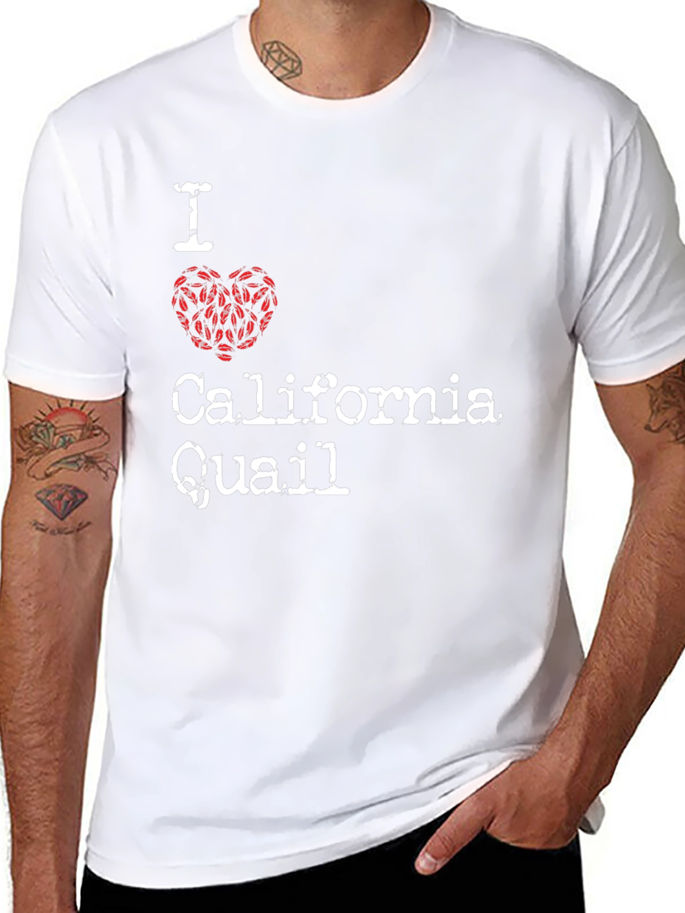 I Love California Quail T-Shirt - Novelty Tee