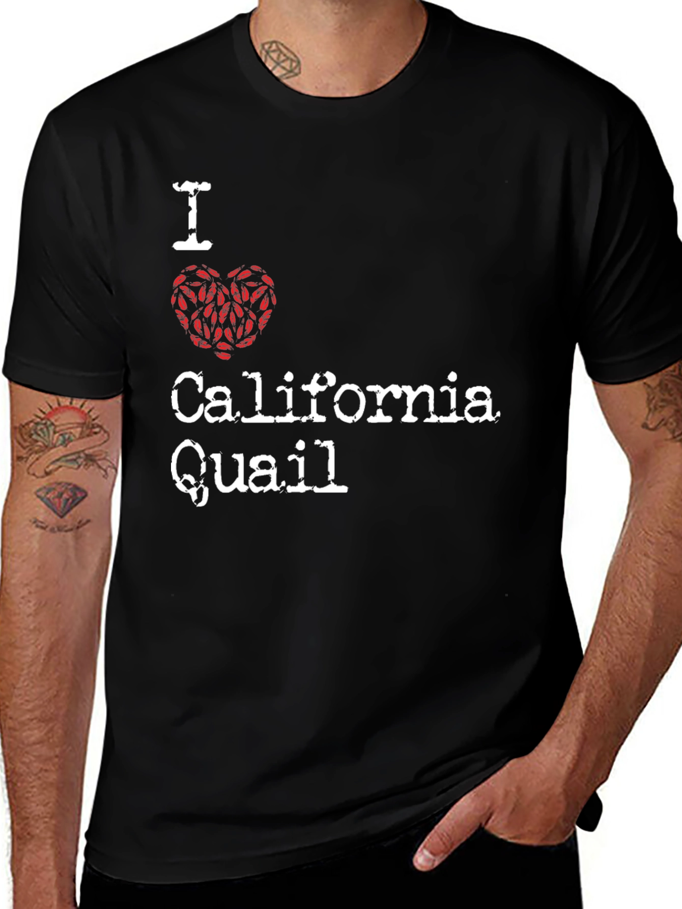 I Love California Quail T-Shirt - Novelty Tee