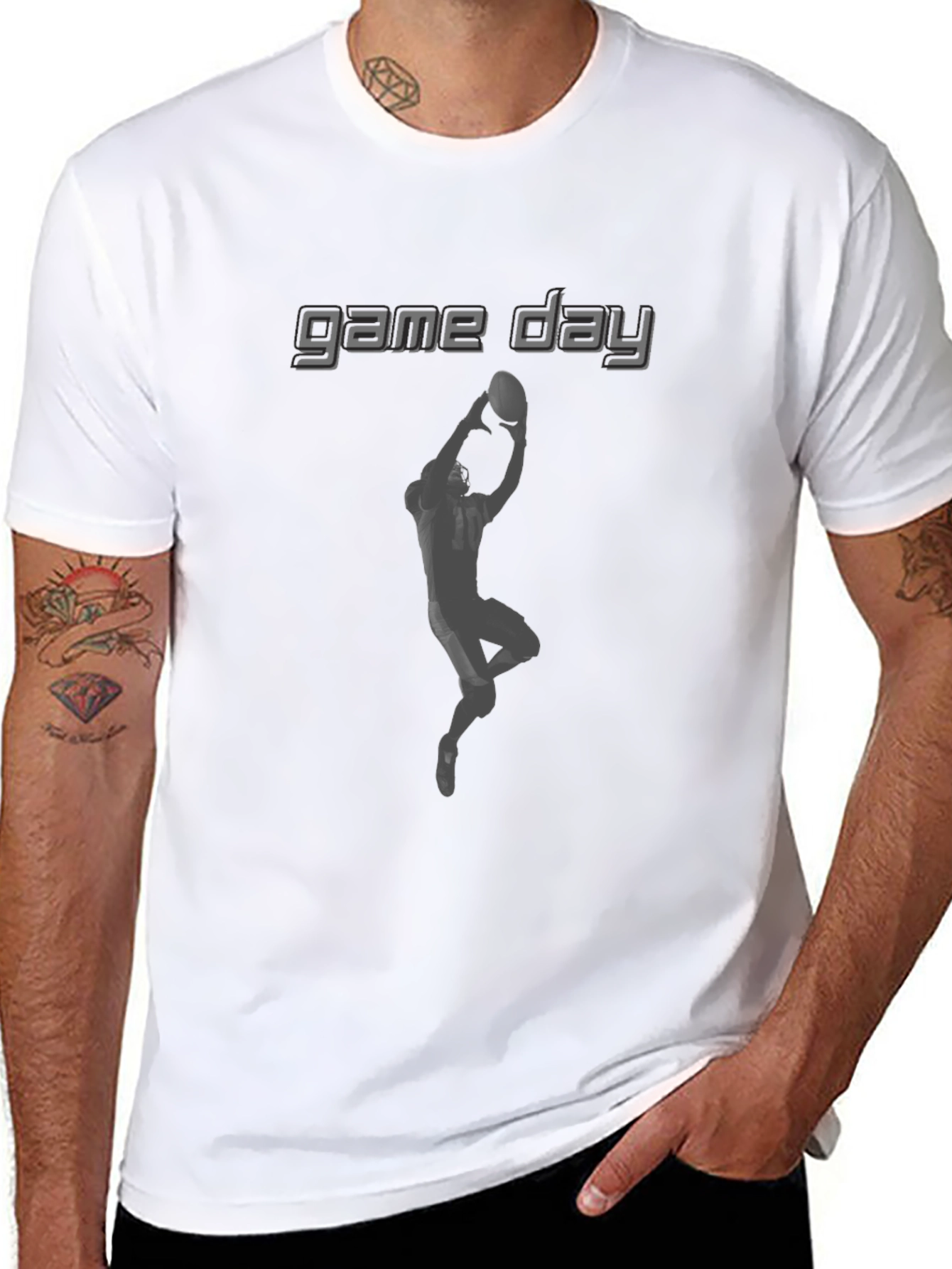 Game Day Football Receiver Graphic T-Shirt