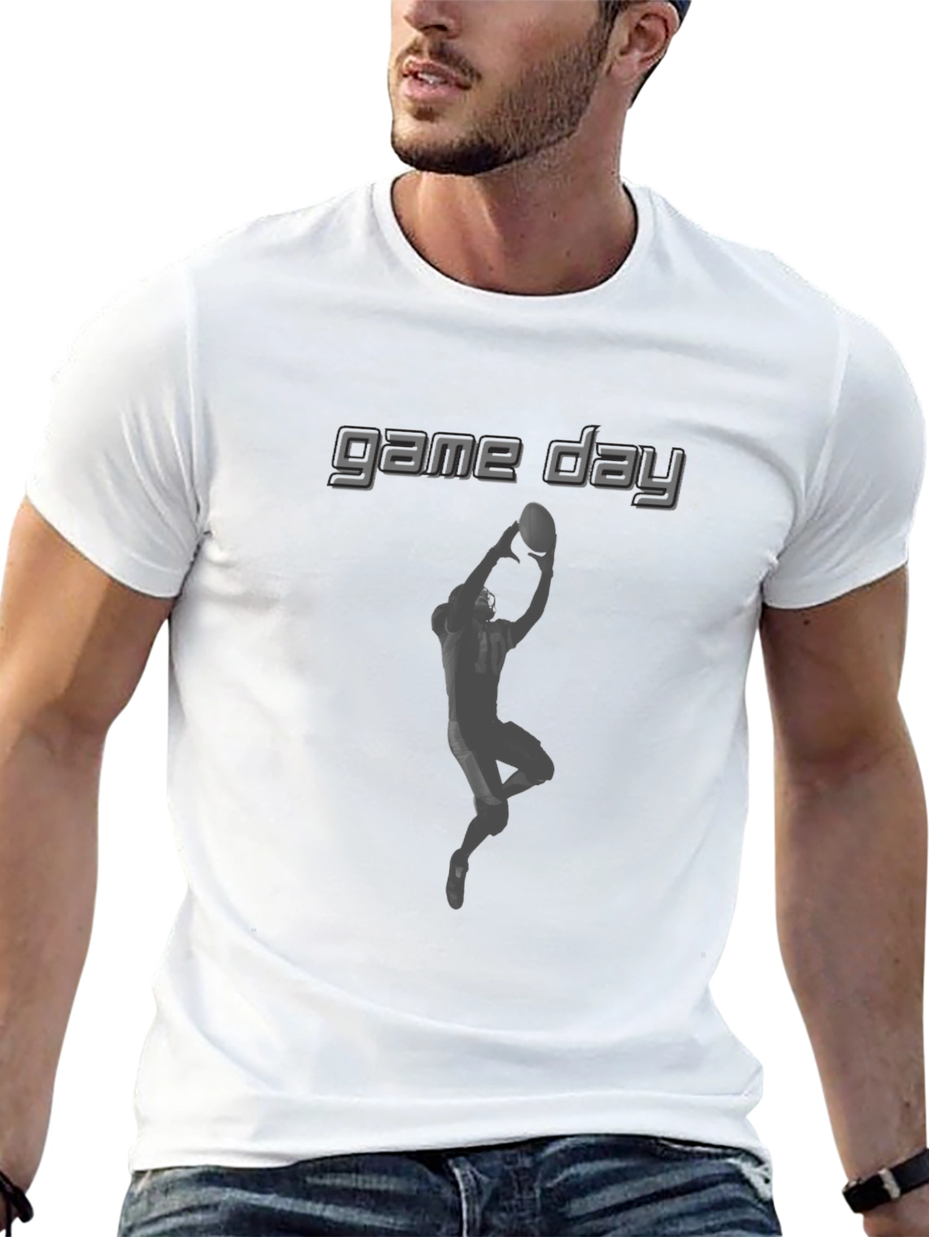 Game Day Football Receiver Graphic T-Shirt