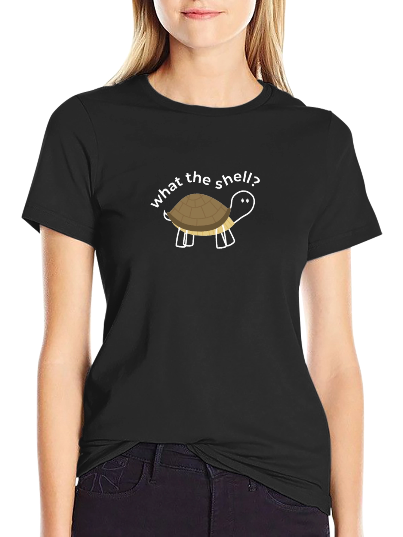 What the Shell? Turtle Graphic Black T-Shirt