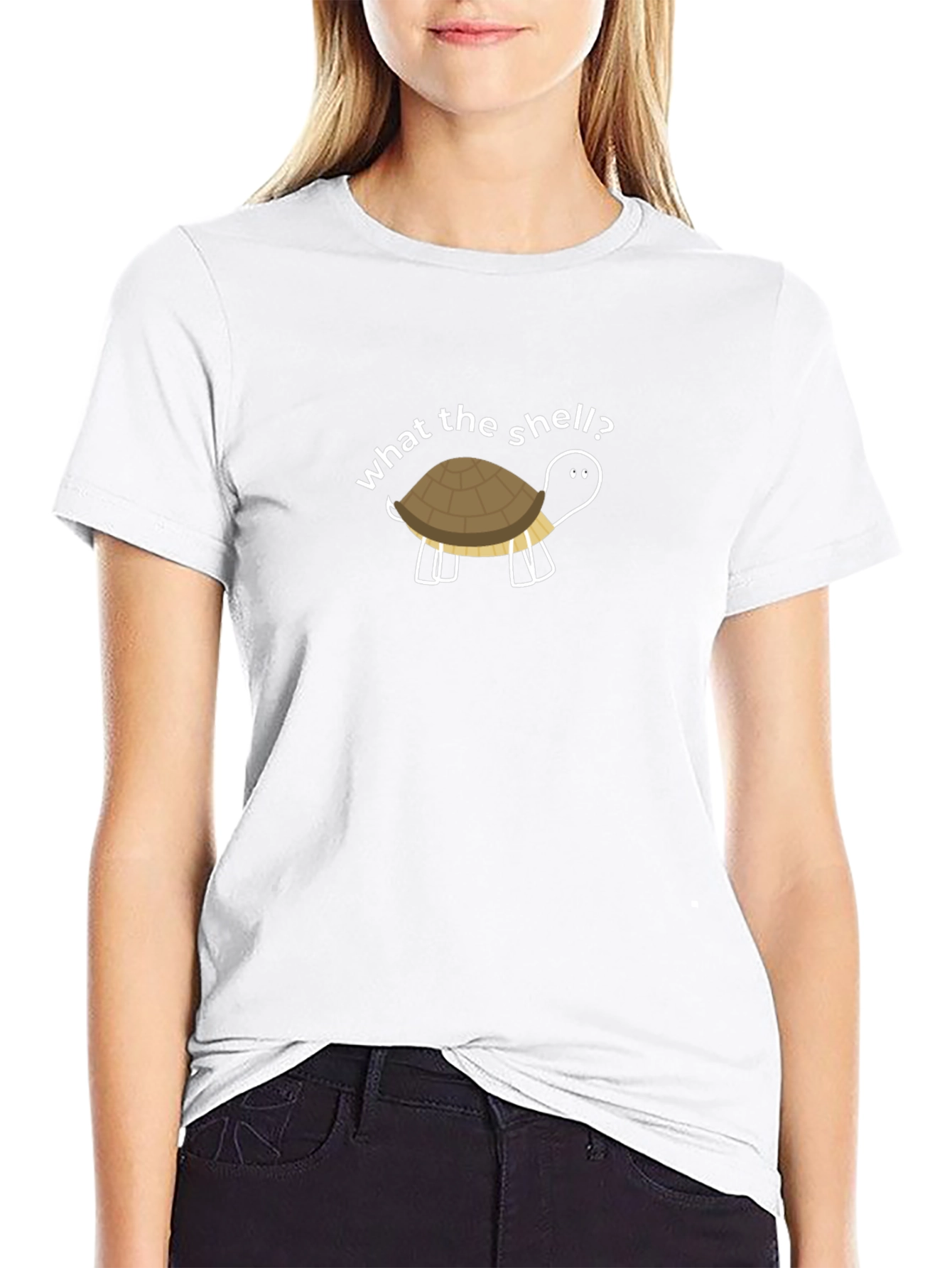What the Shell? Turtle Graphic Black T-Shirt