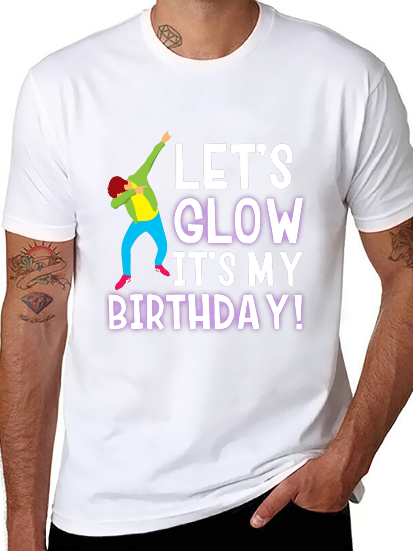 Lets Glow Birthday T-Shirt - Black