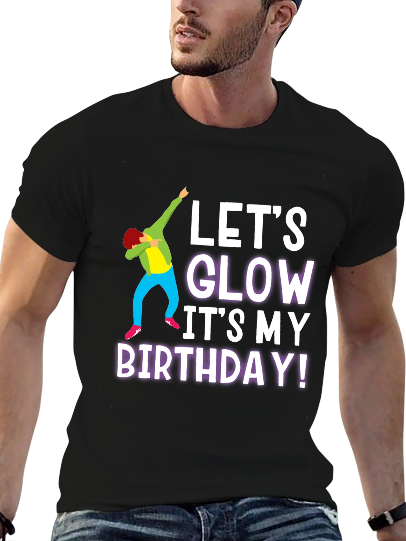 Lets Glow Birthday T-Shirt - Black