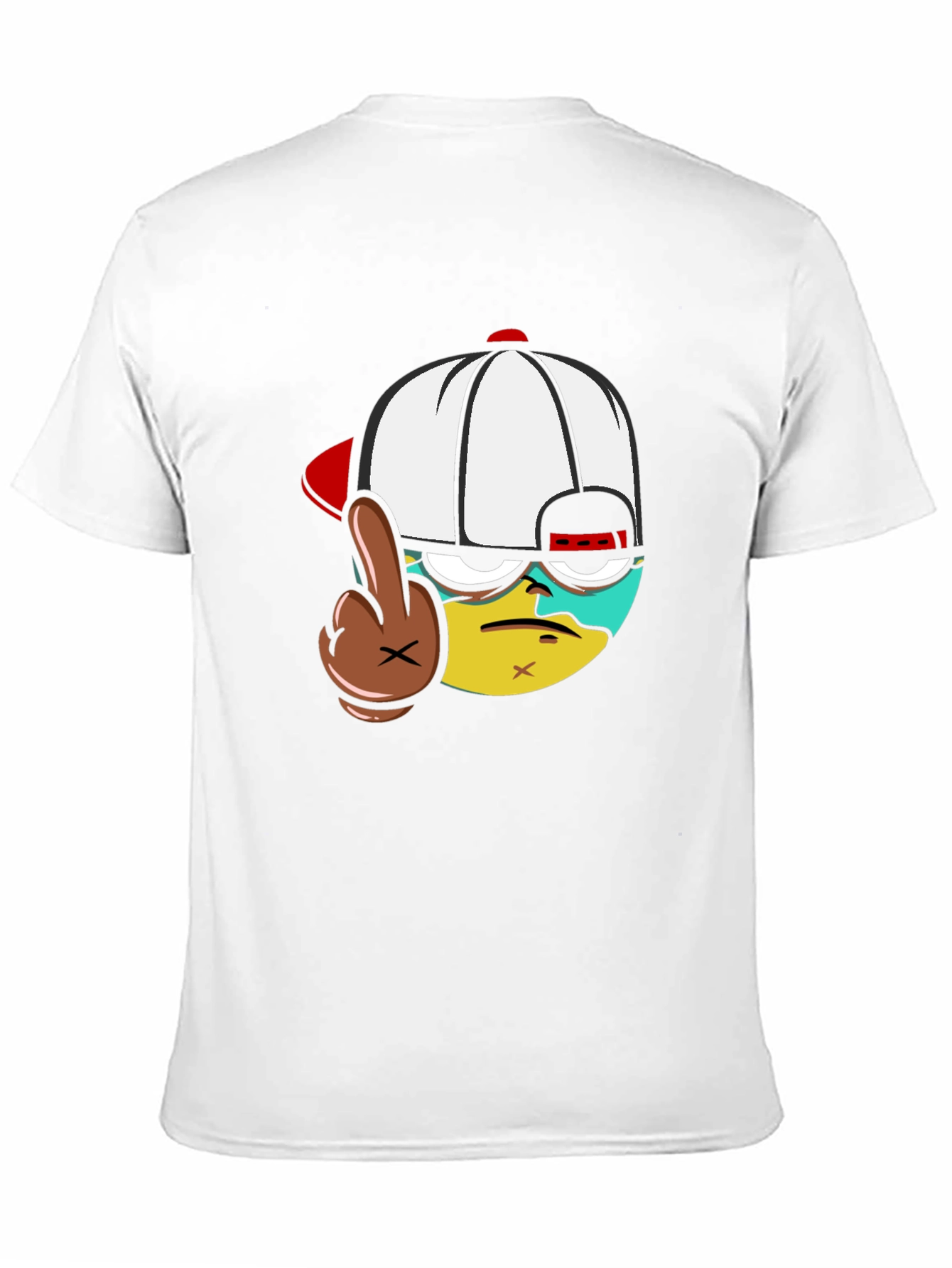 Cartoon Character Flip-Off Black T-Shirt