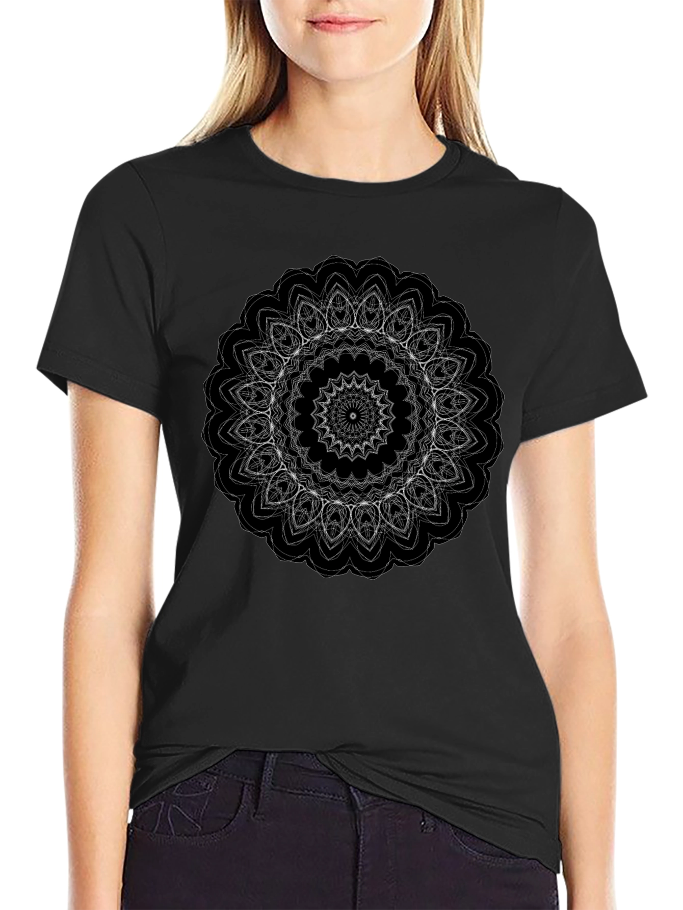 Black Mandala Graphic T-Shirt - Stylish Mens Tee