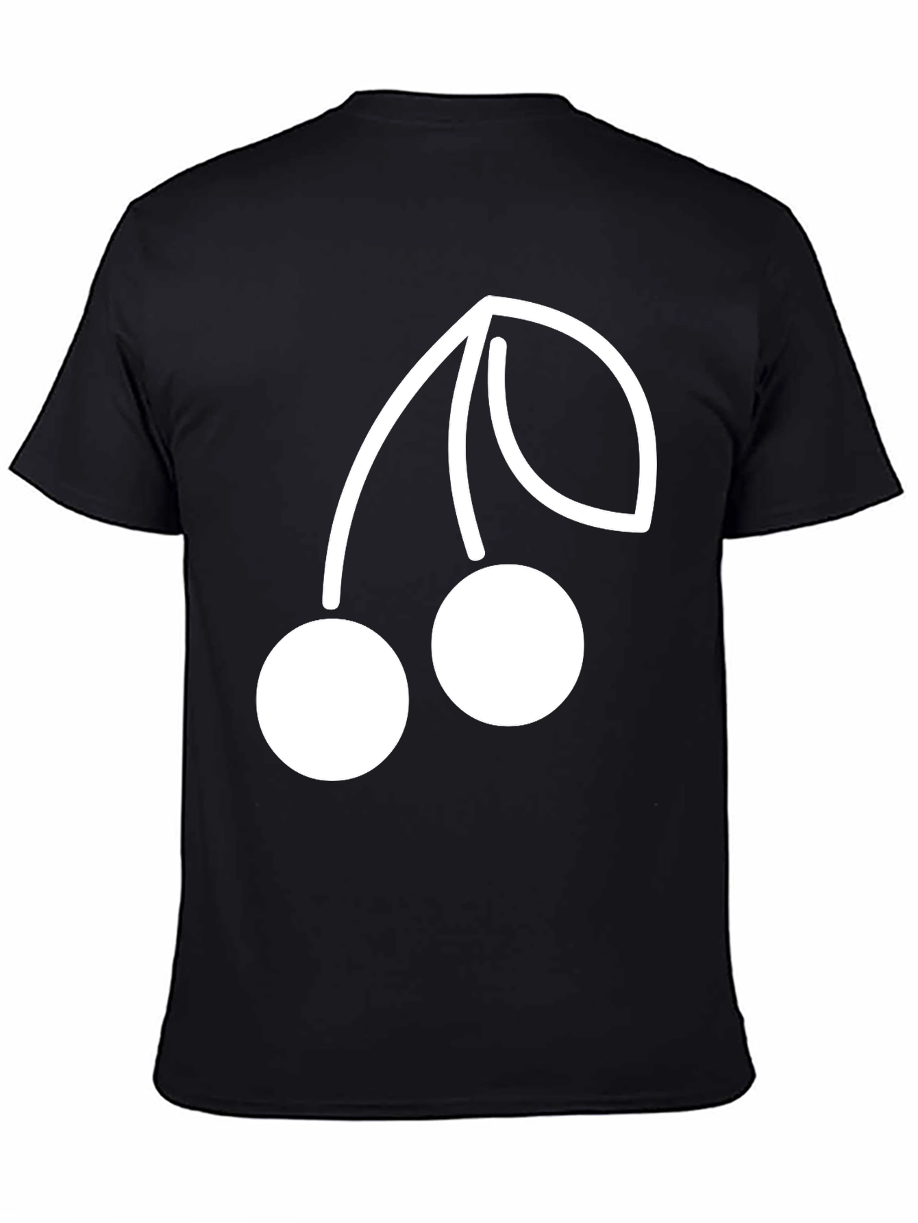 Cherry Graphic Tee - Black Casual Cotton T-Shirt