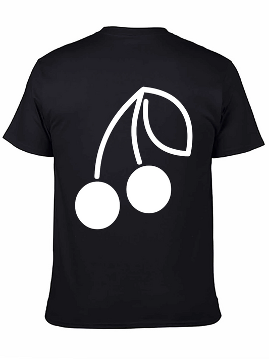 Cherry Graphic Tee - Black Casual Cotton T-Shirt