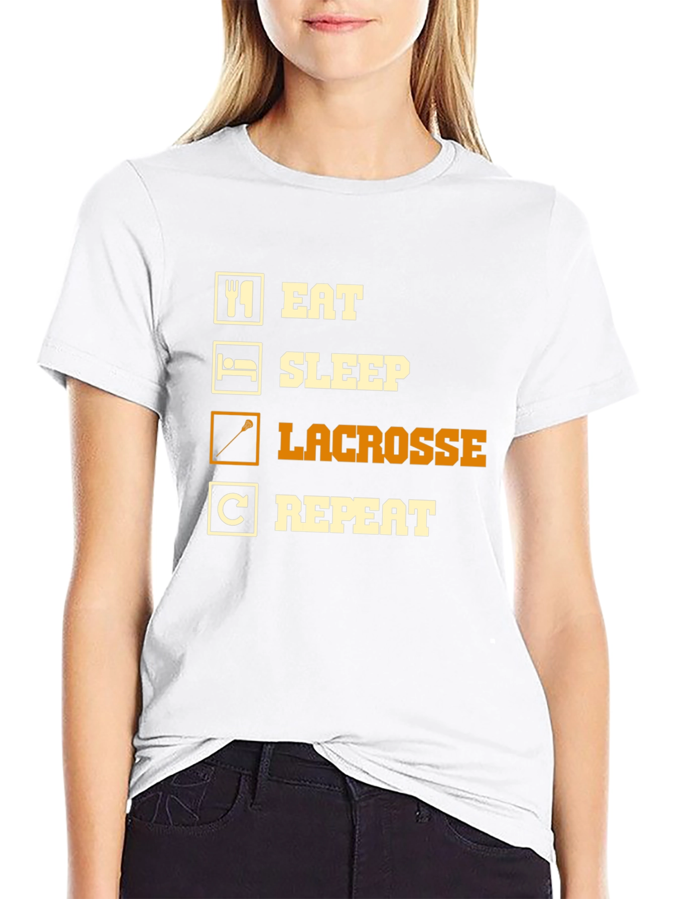 Eat Sleep Lacrosse Repeat Graphic Tee