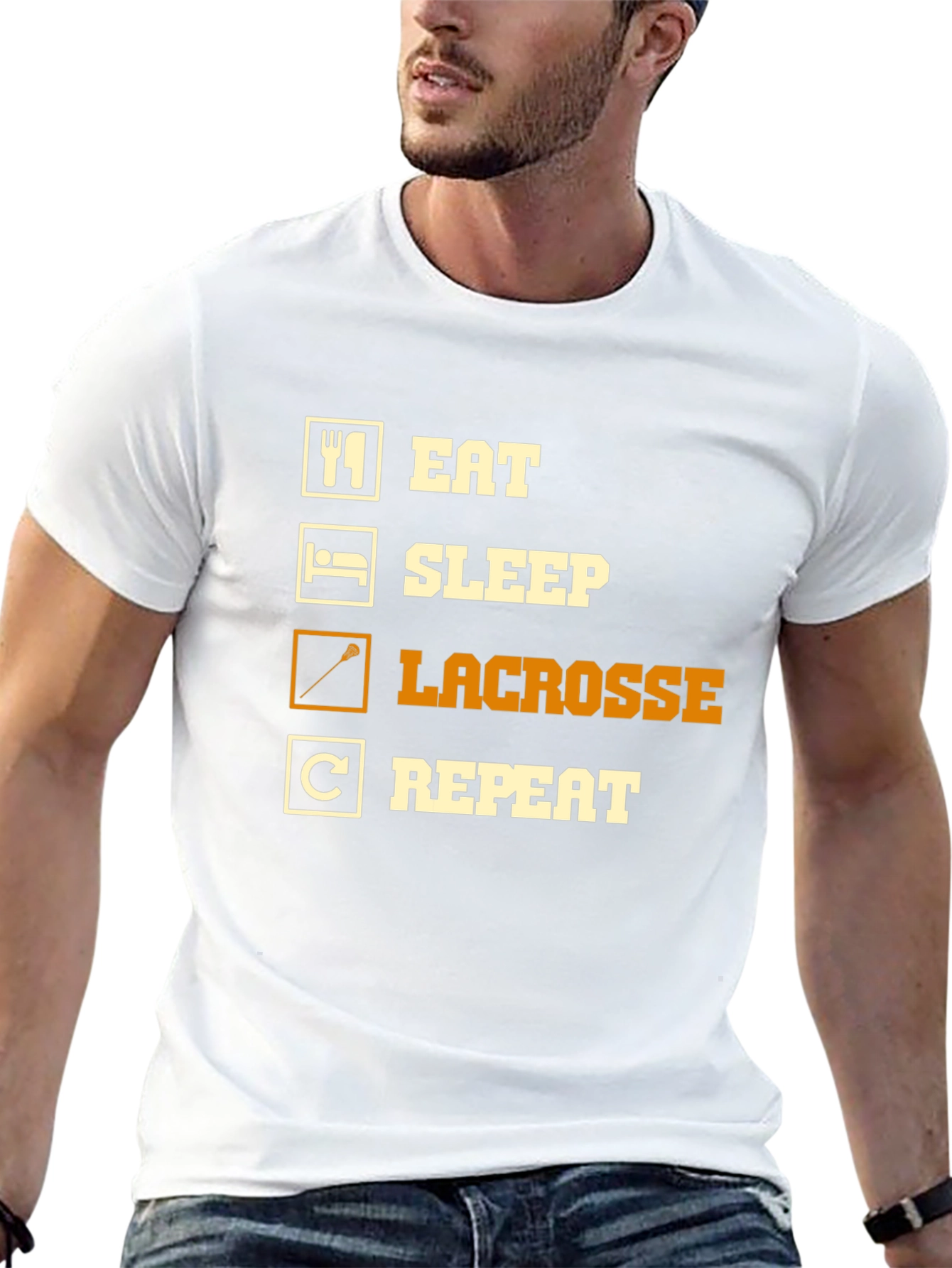 Eat Sleep Lacrosse Repeat Graphic Tee