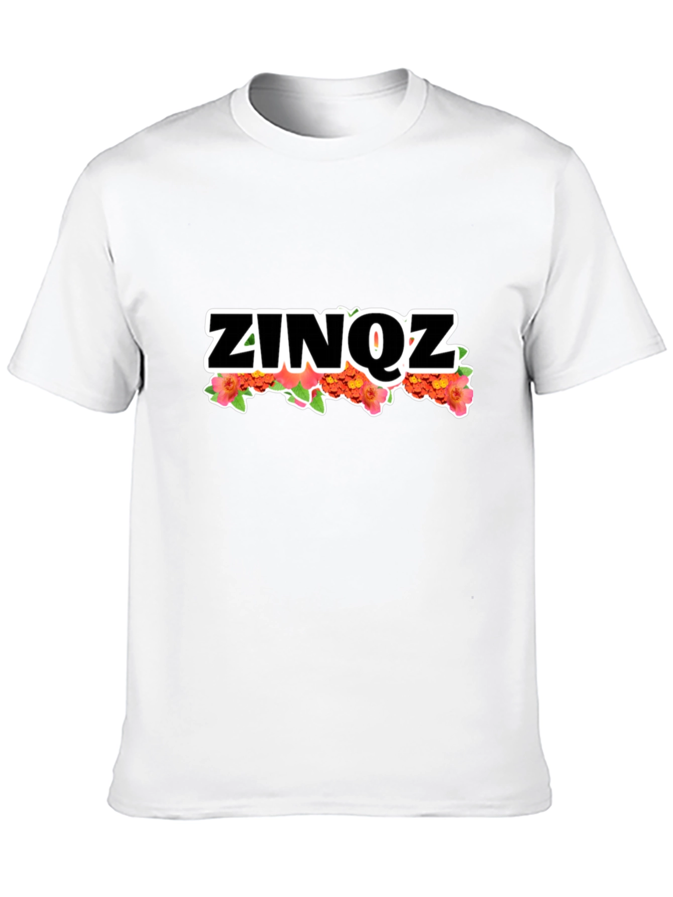 ZINOZ Floral Tee - Stylish Black Cotton T-Shirt