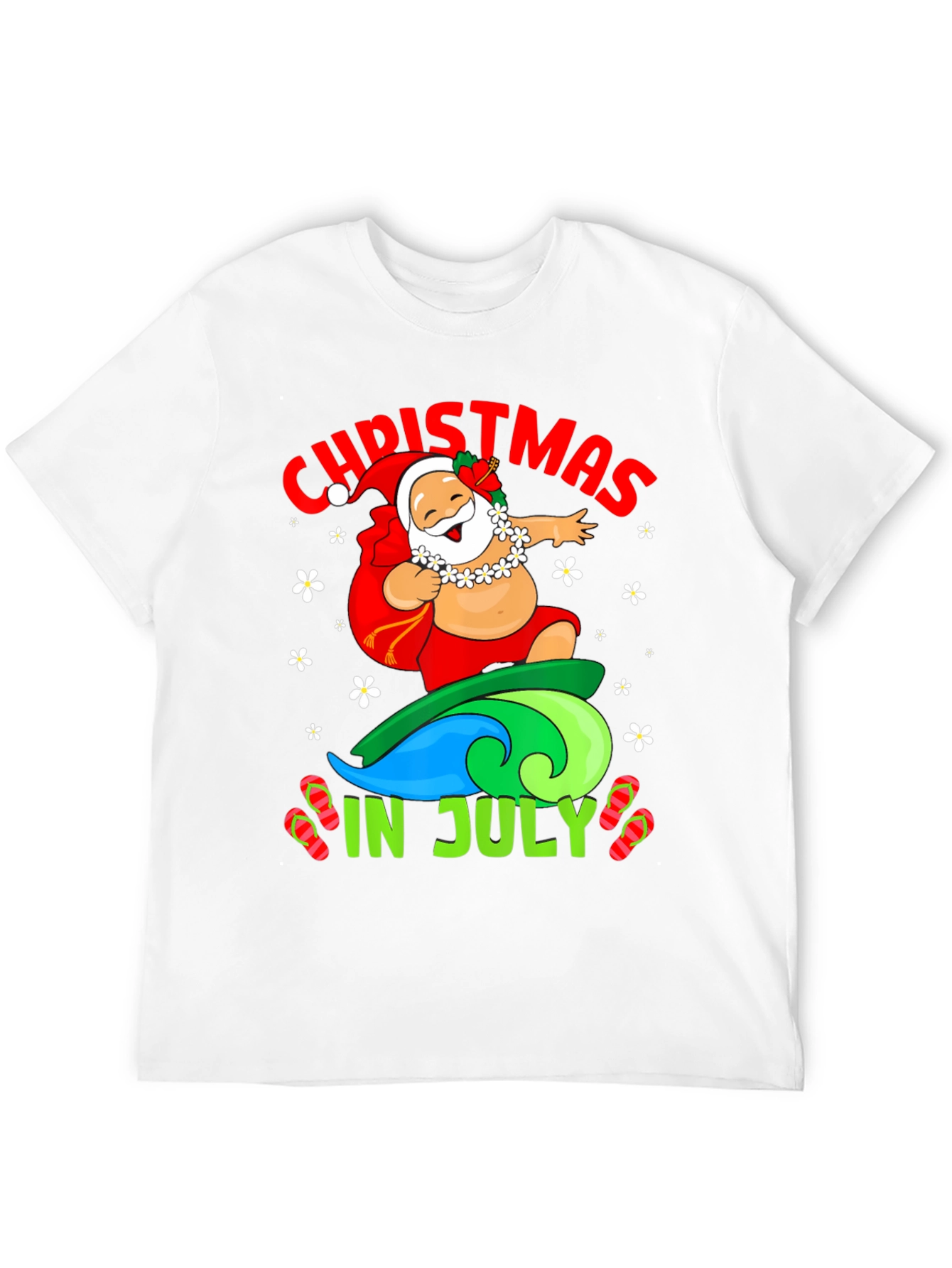 Christmas in July Santa Surfing T-Shirt