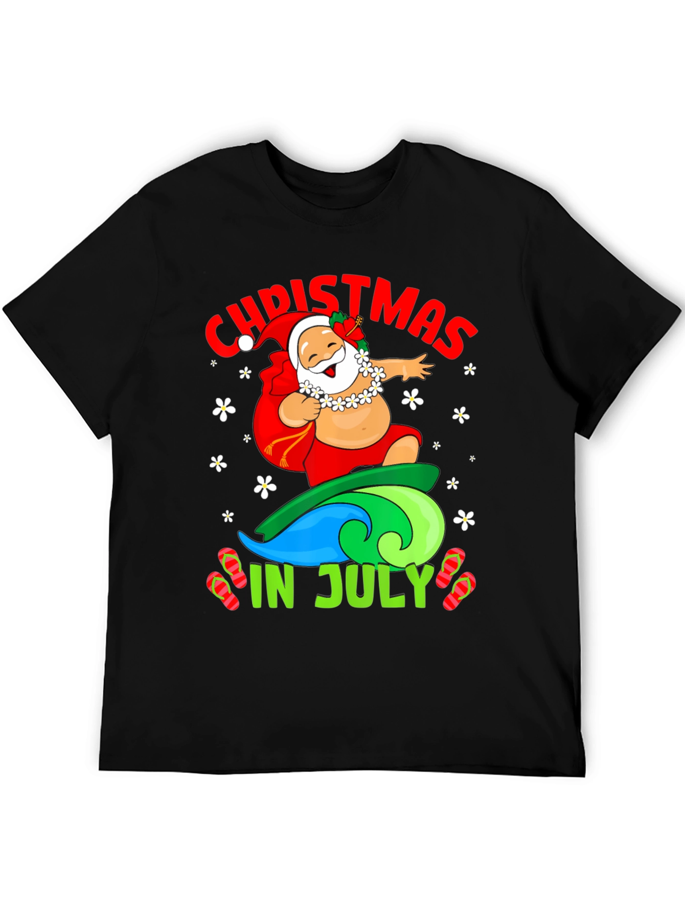 Christmas in July Santa Surfing T-Shirt