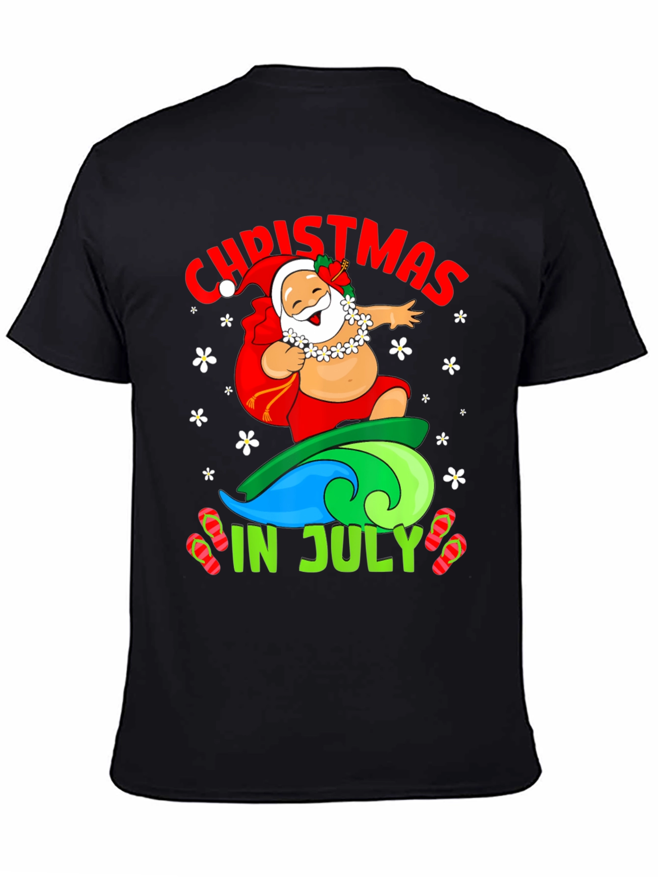 Christmas in July Santa Surfing T-Shirt