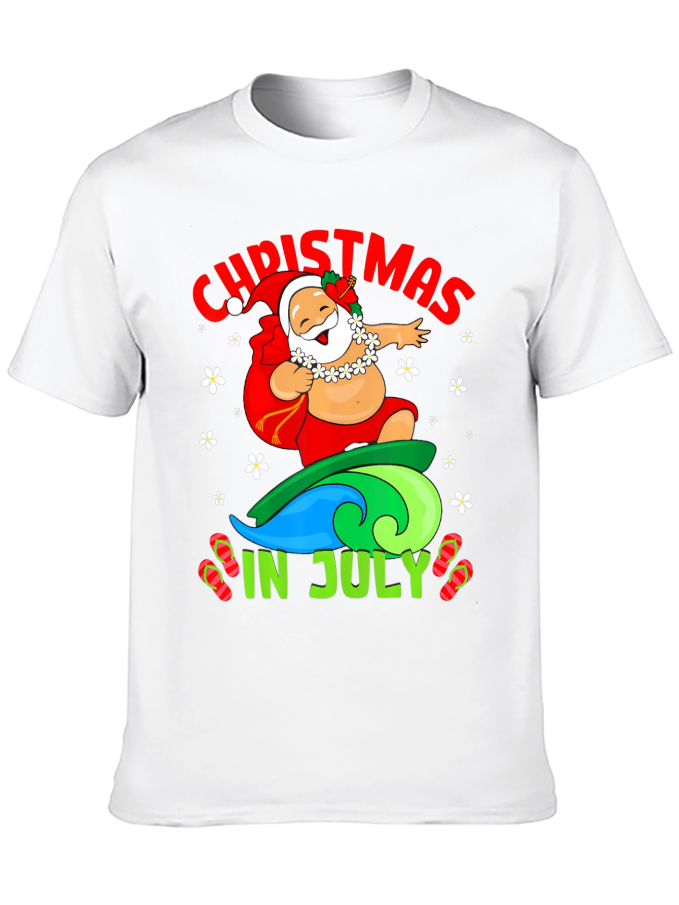 Christmas in July Santa Surfing T-Shirt