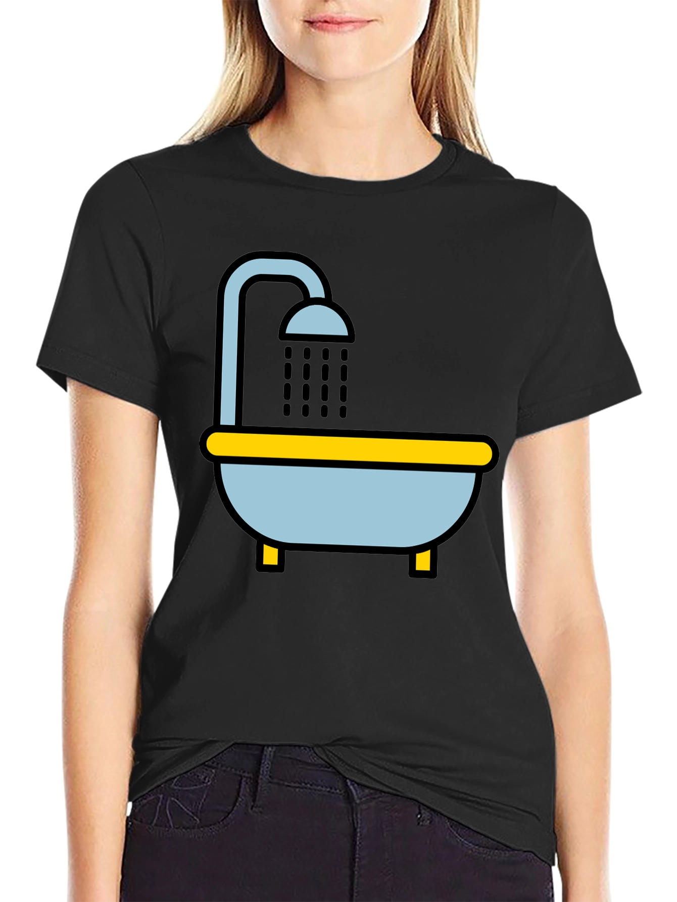 Bathtub Shower Black T-Shirt