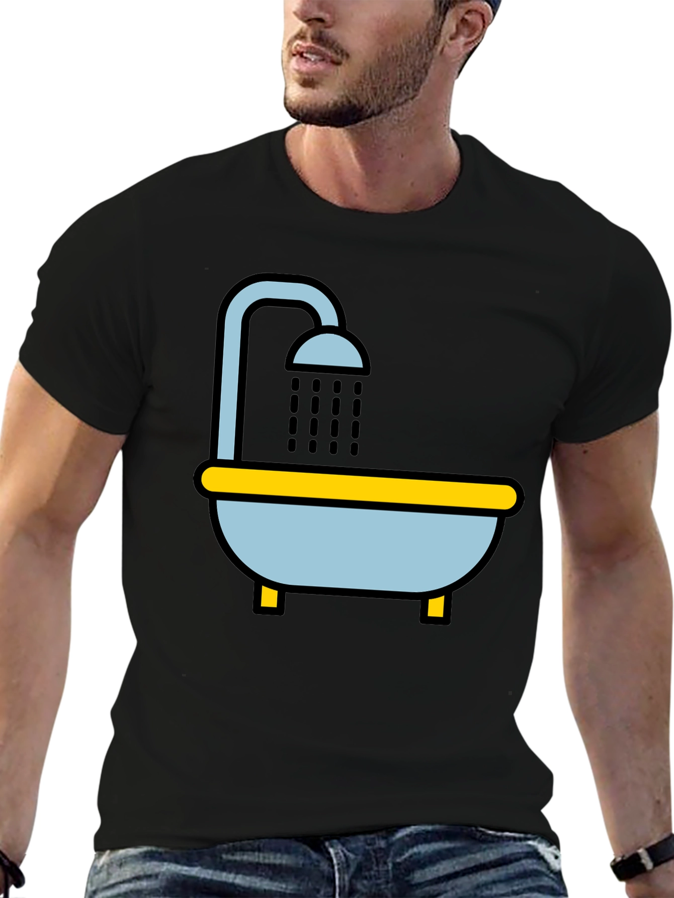 Bathtub Shower Black T-Shirt