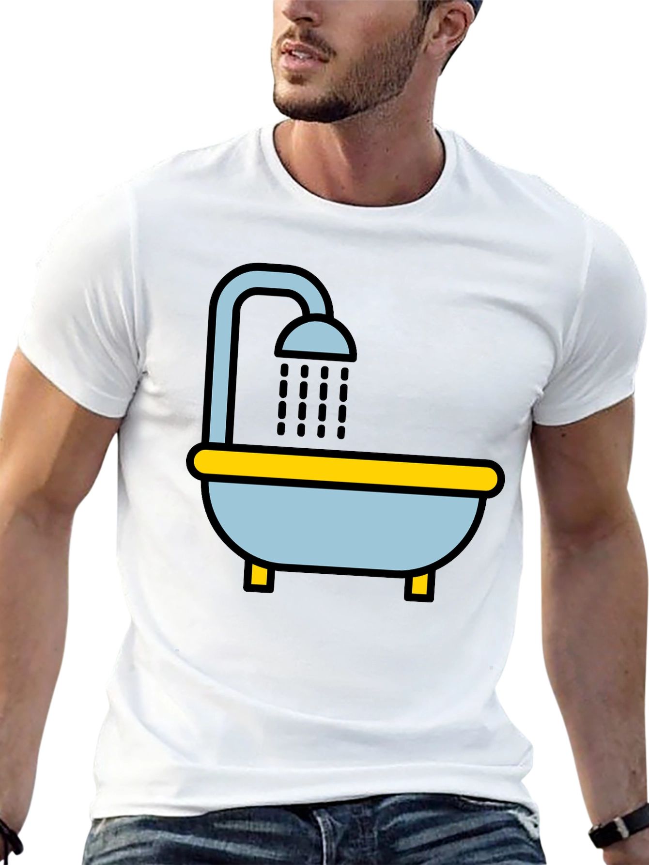 Bathtub Shower Black T-Shirt